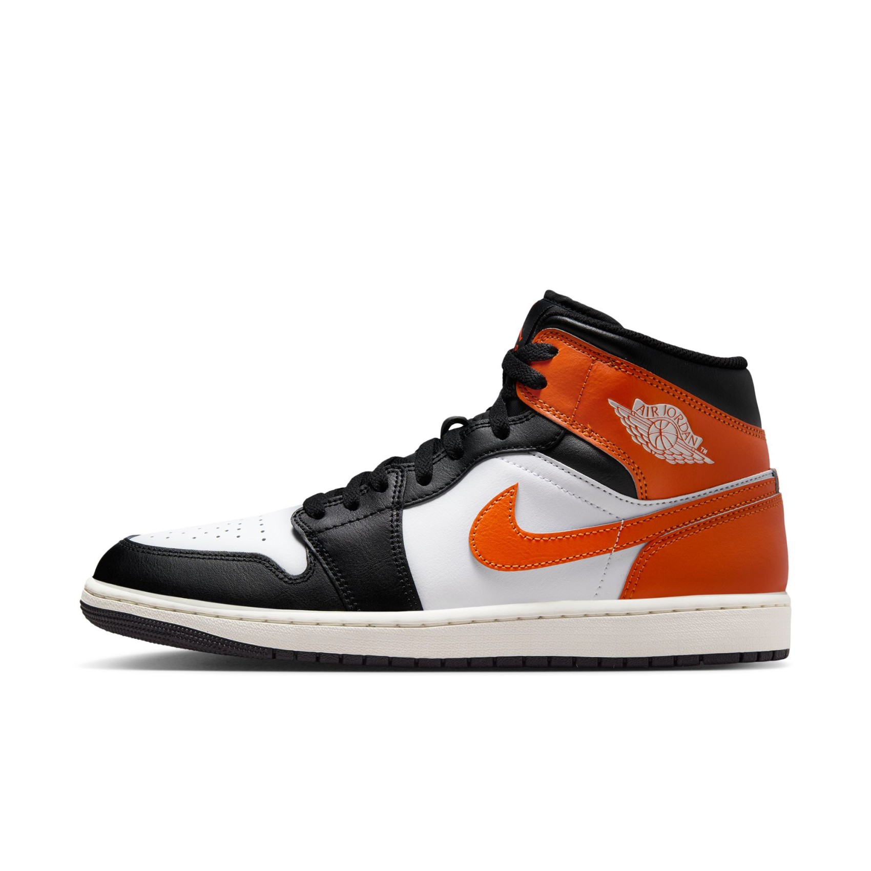 Air Jordan 1 Mid 'Black Toe Orange' Erkek Basketbol Ayakkabısı