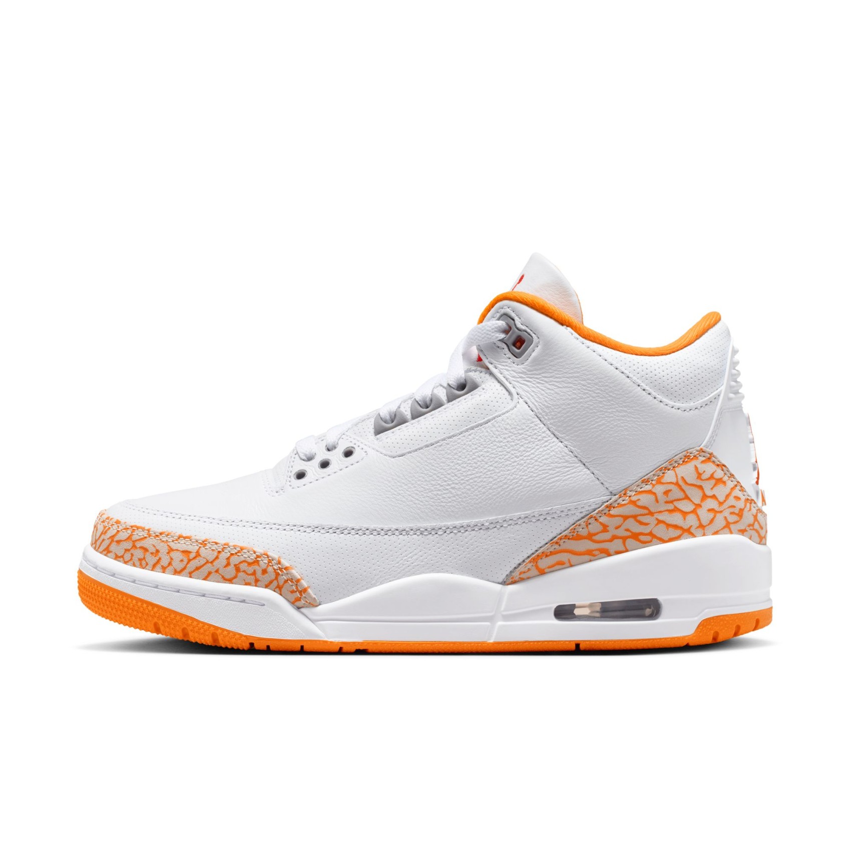 Air Jordan 3 Retro "White and Orange Peel" Kadın Basketbol Ayakkabısı