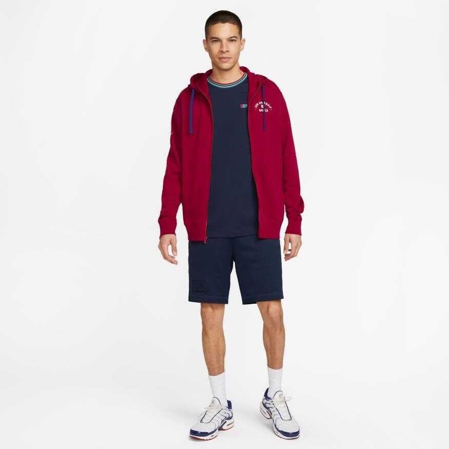FC Barcelona Club Hoodie Full Zip French Terry Erkek Sweatshirt l