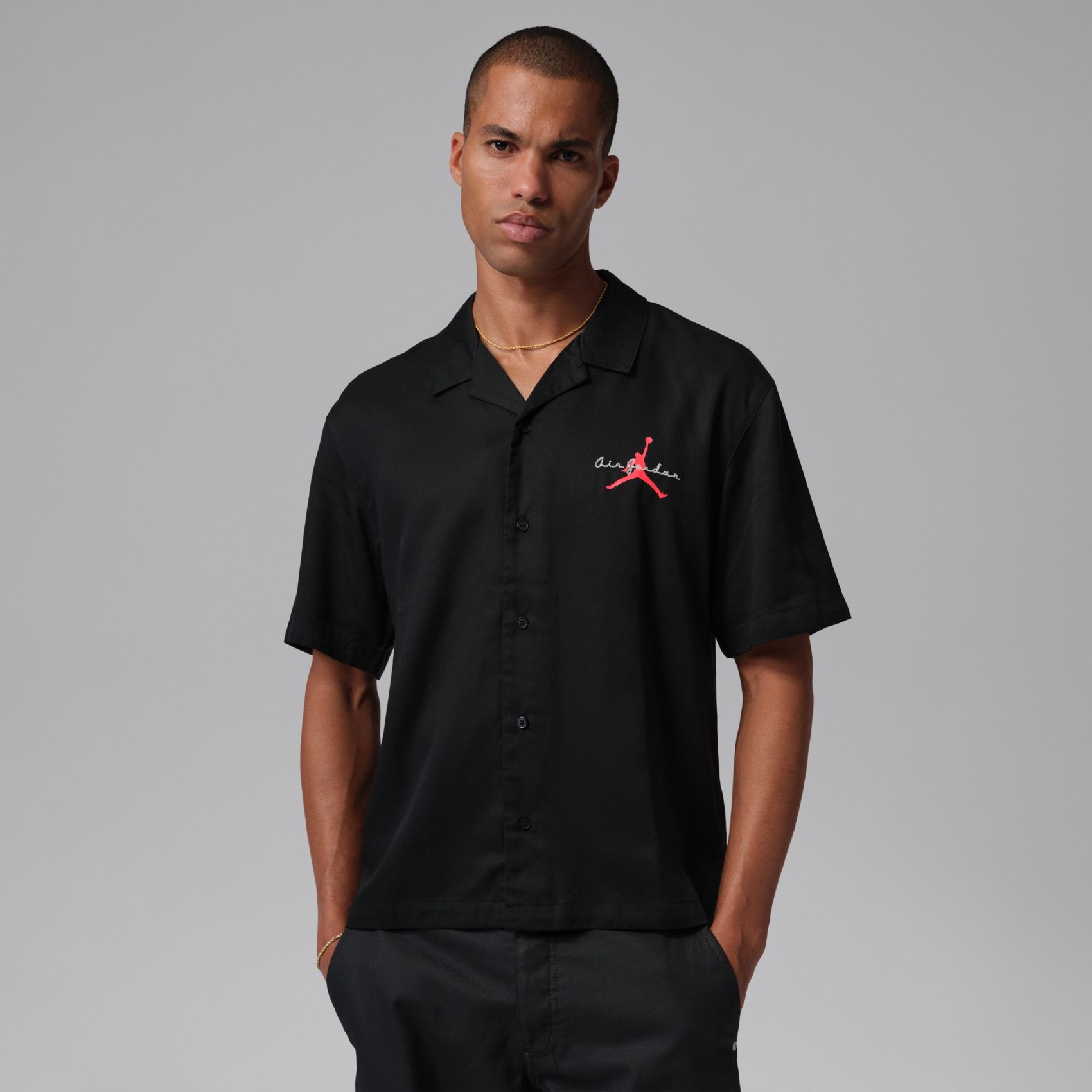 Jordan Brooklyn Bowling Shirt Erkek Siyah Tişört