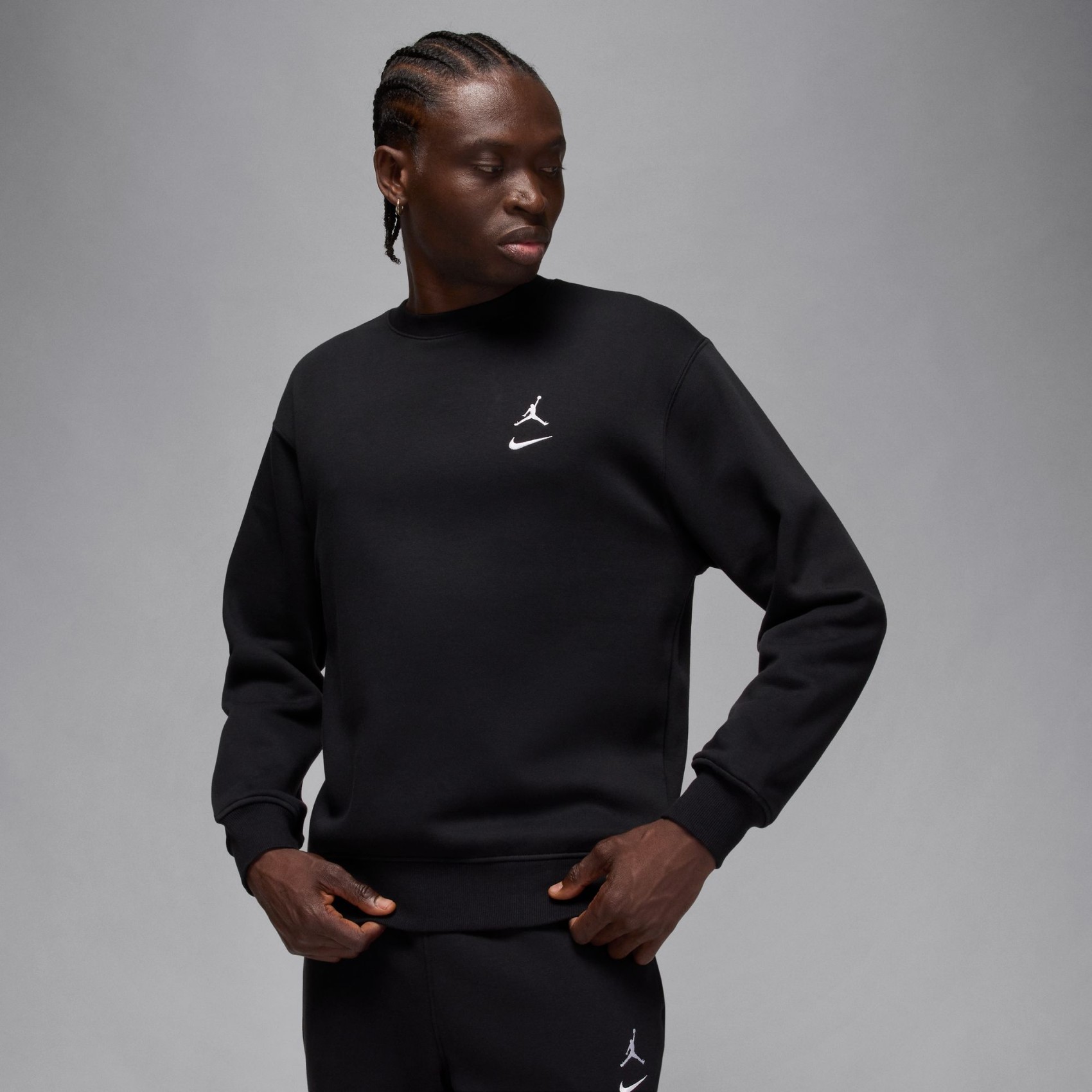 Jordan Brooklyn Fleece Crew Erkek Siyah Sweatshirt