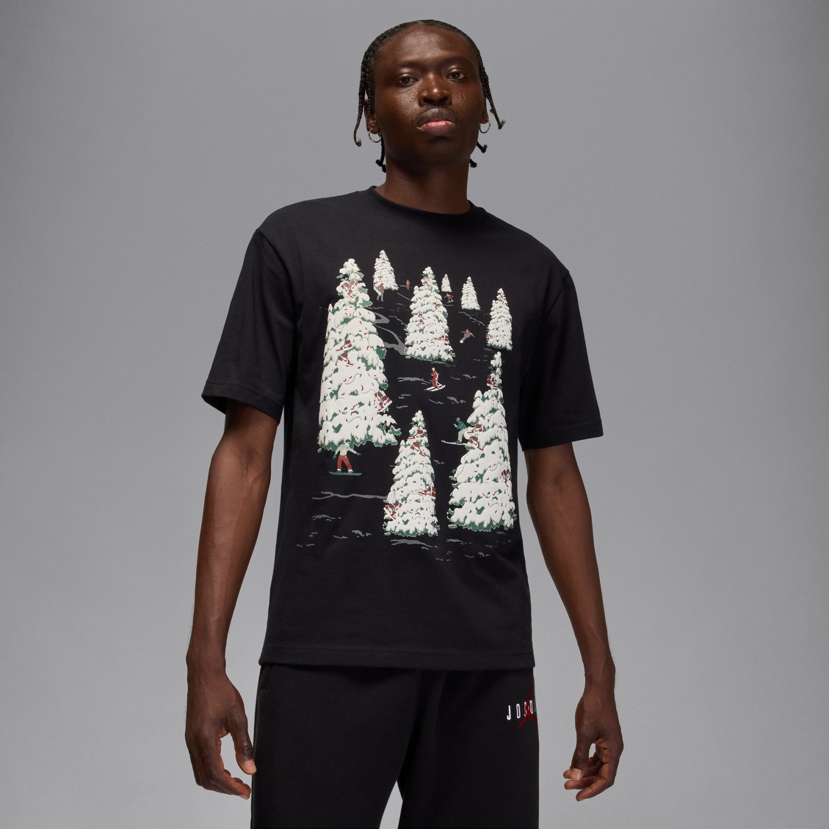 Jordan Brooklyn Holiday Crew Erkek Siyah Tişört