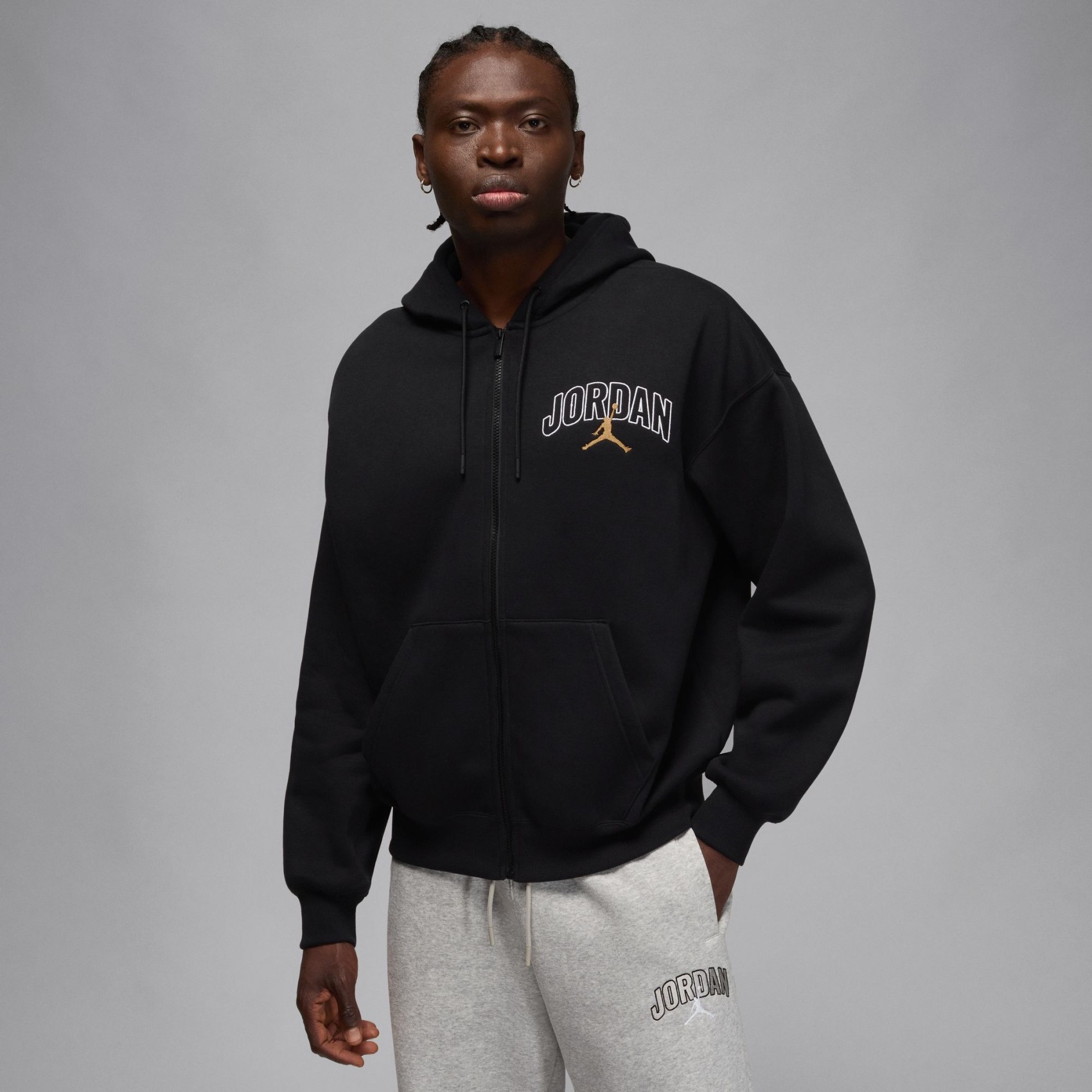 Jordan Brooklyn Oversize FZ Hoodie Erkek Siyah Sweatshirt
