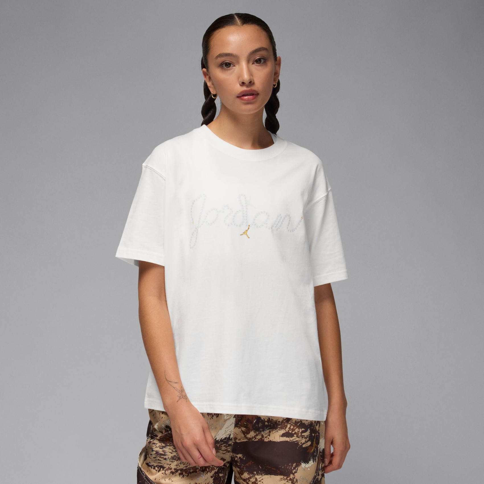 Jordan Brooklyn SS Tee AJXI Kadın Beyaz Tişört