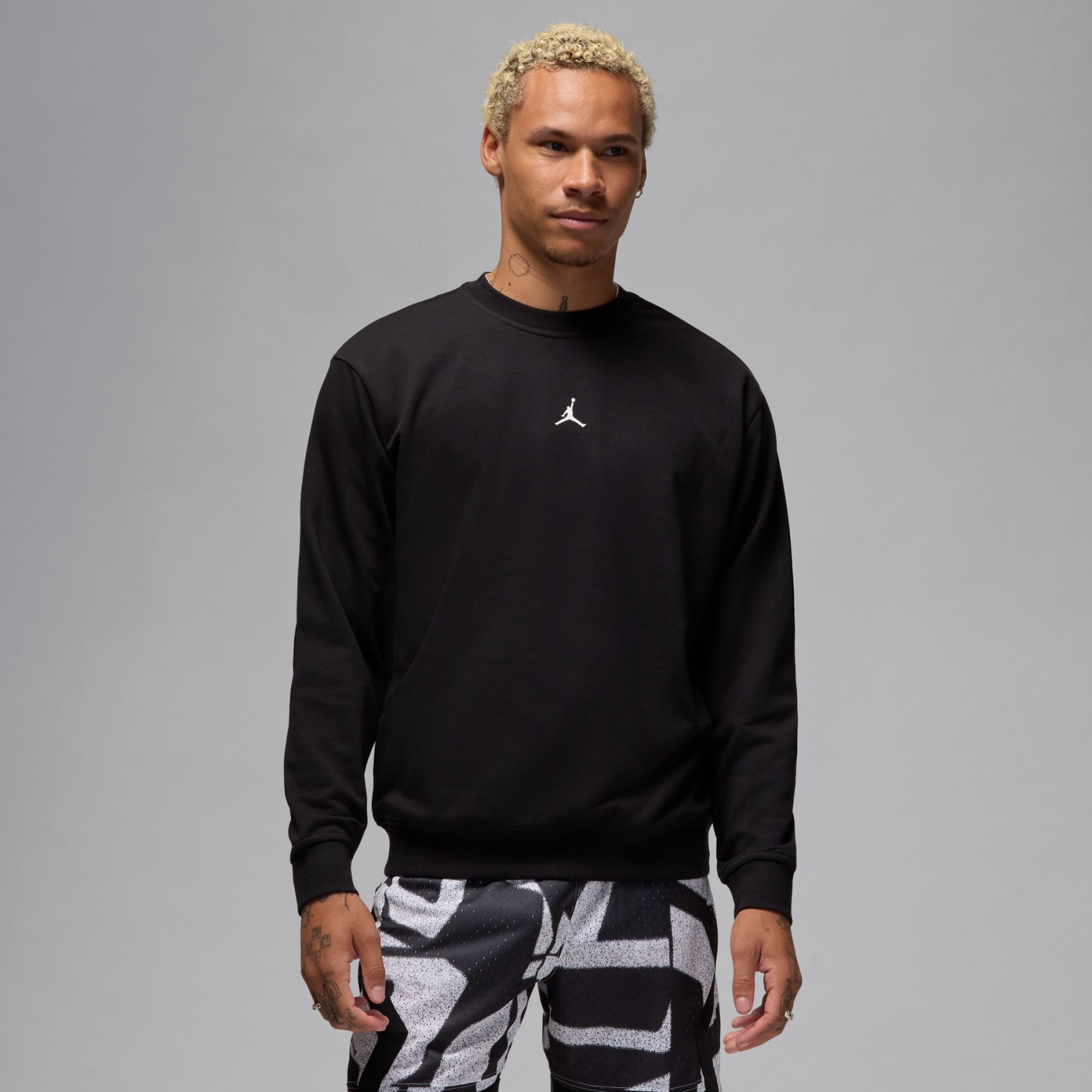 Jordan Dri-FIT Sport Fleece Po Crew Erkek Siyah Sweatshirt
