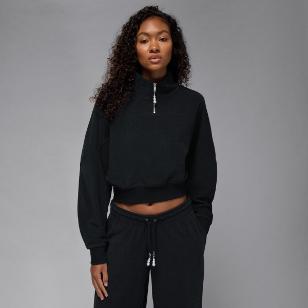 Nike Jordan Fleece Essential QZ Kadın Siyah Sweatshirt HV0326-010