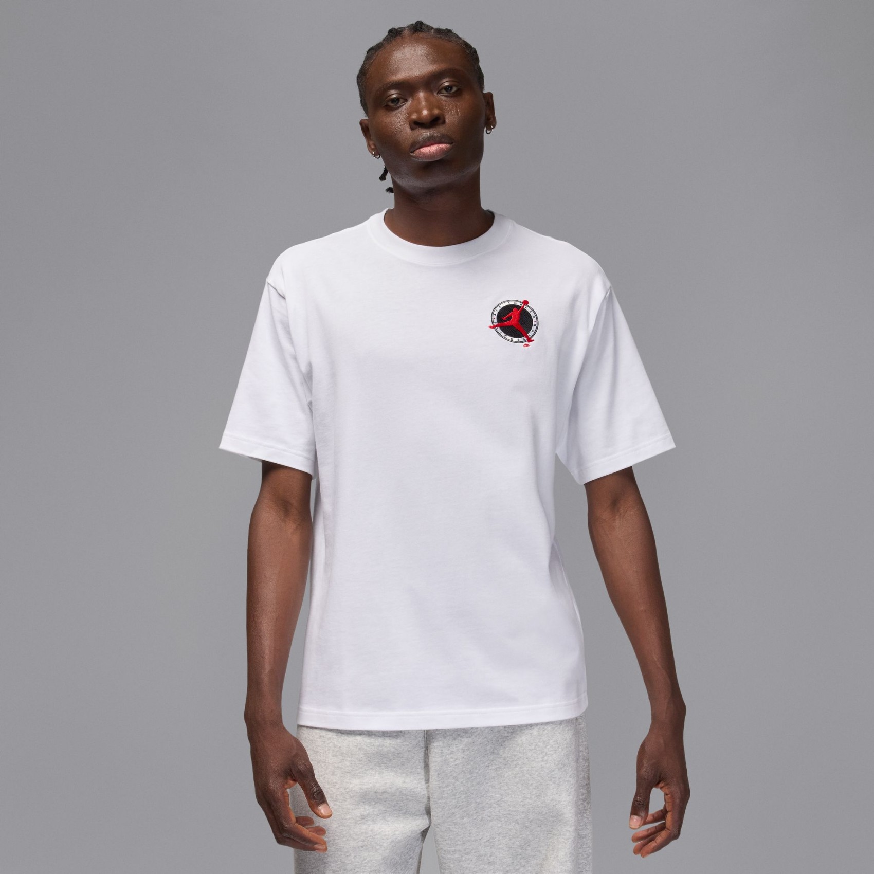 Jordan Flight Club Ss Crew Erkek Beyaz Tişört