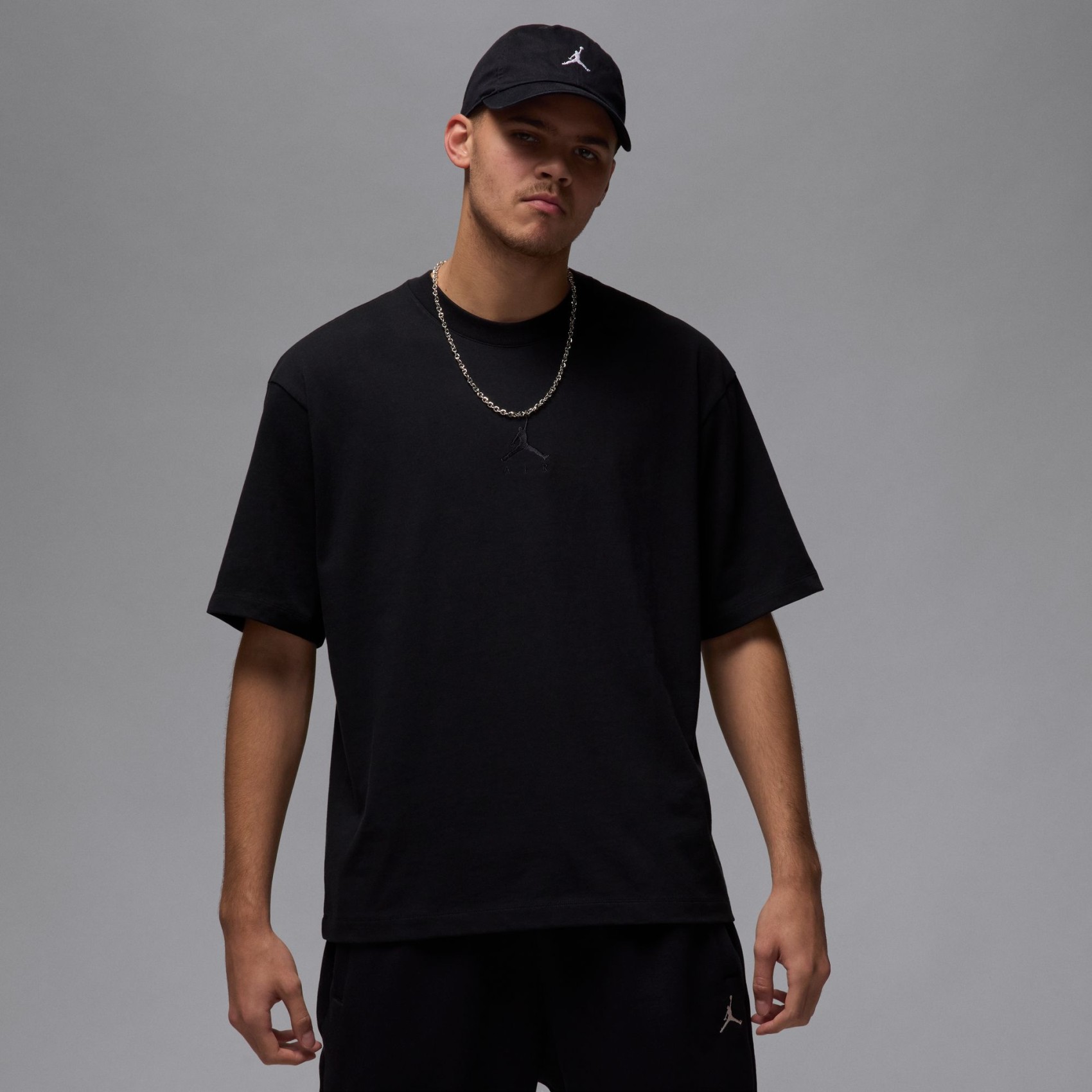 Jordan Flight Essential Oversized SS Crew Erkek Siyah Tişört