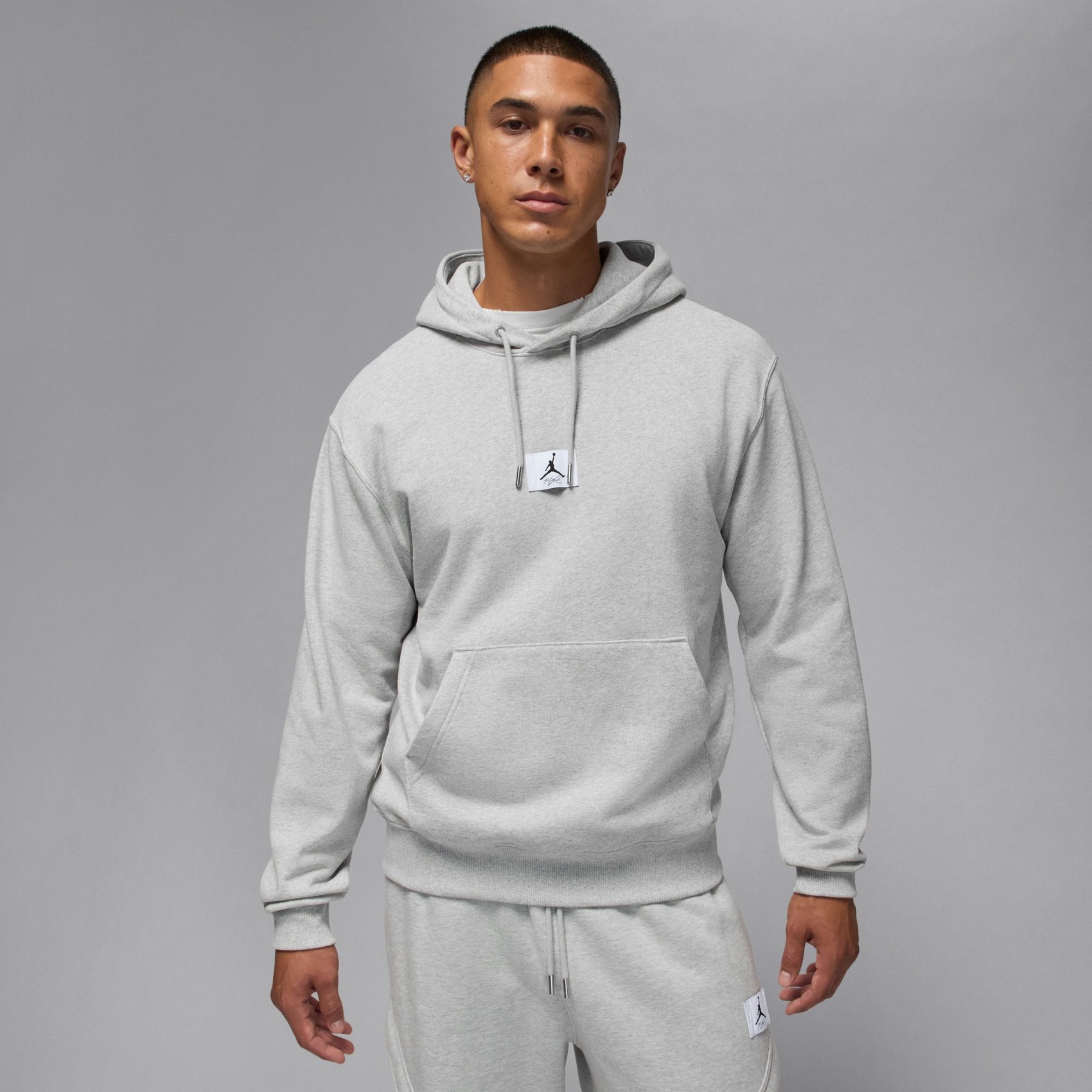 Jordan Flight Fleece Po Erkek Gri Sweatshirt
