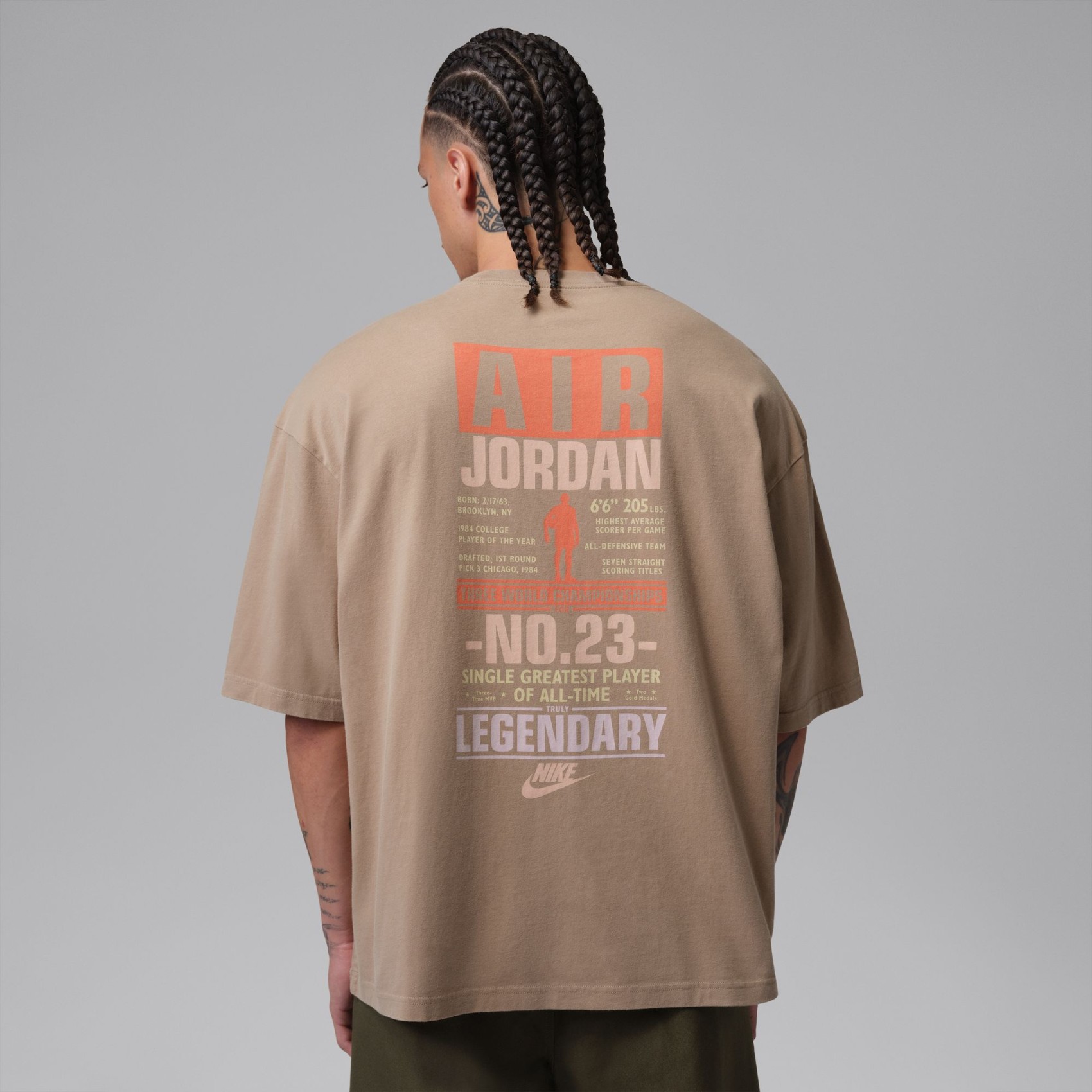 Jordan Flight Legendary Ss Crew Erkek Kahverengi Tişört