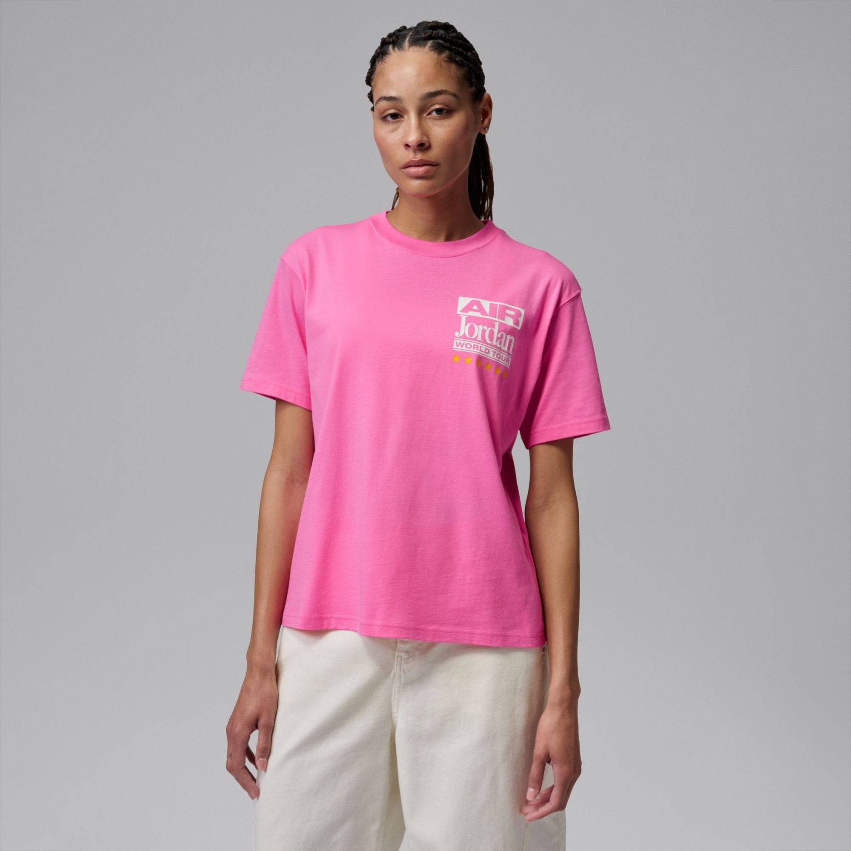 Jordan Flight Ss Gf Gfx Tee Kadın Pembe Tişört