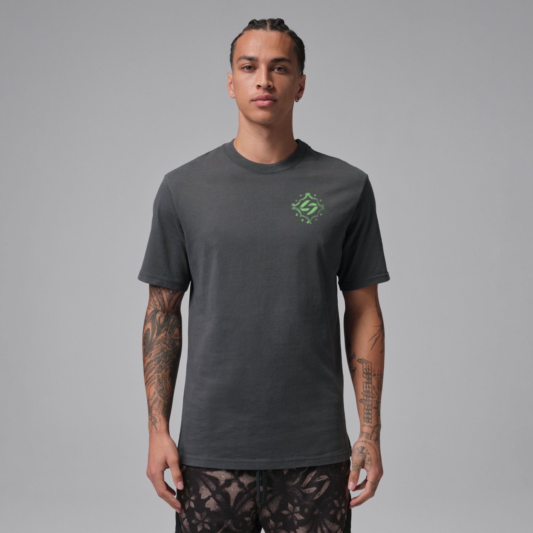 Jordan Luka Ss Crew Erkek Gri Tişört
