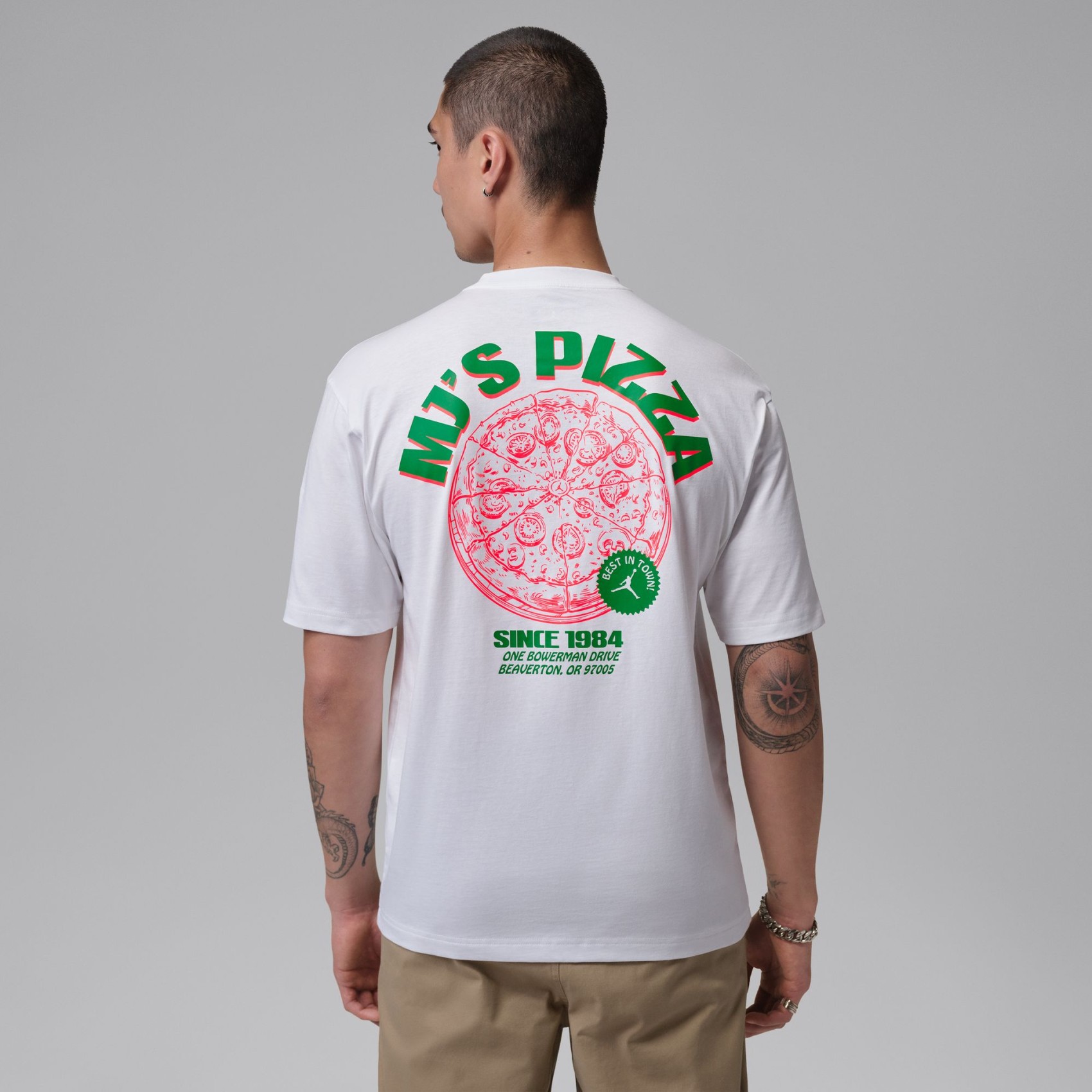 Jordan Pizza Gfx Ss Crew Erkek Beyaz Tişört