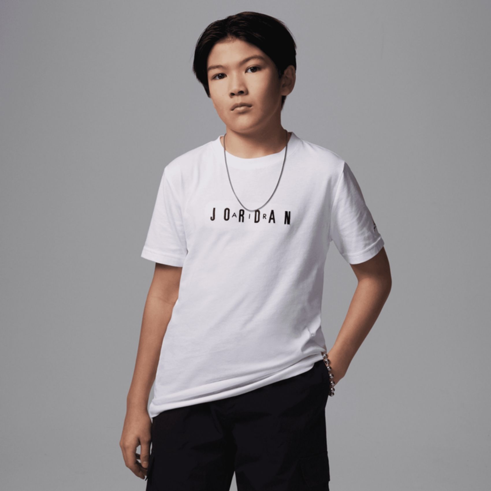 Jordan Wordmark Embroidered Çocuk Beyaz Tişört