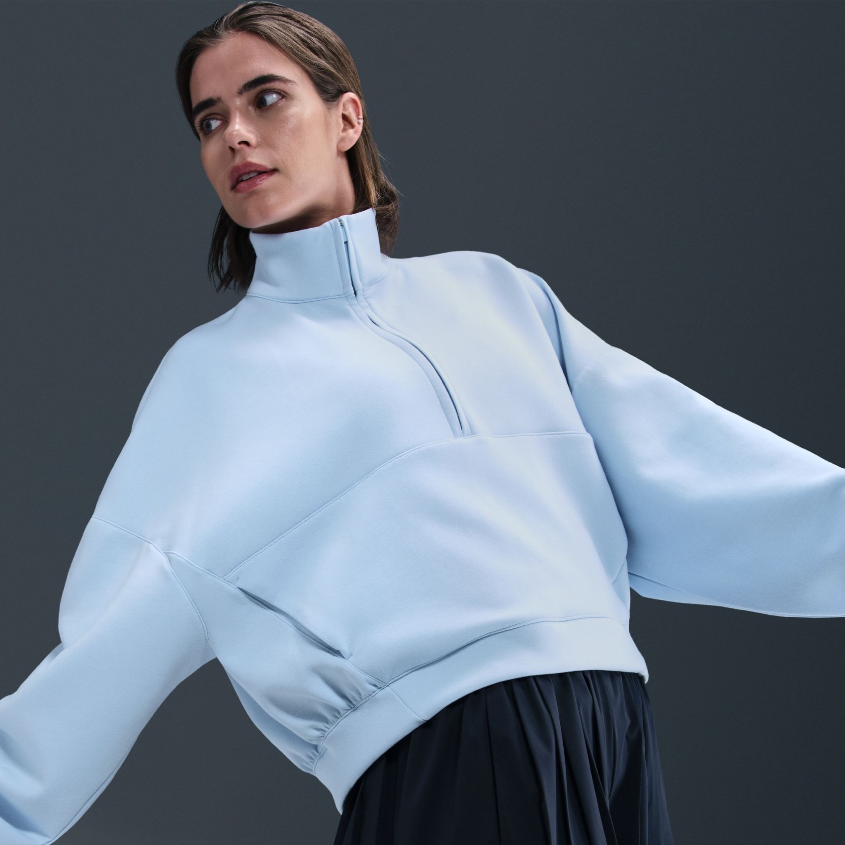 24.7 ImpossiblySoft Dri-FIT HZ Kadın Mavi Sweatshirt