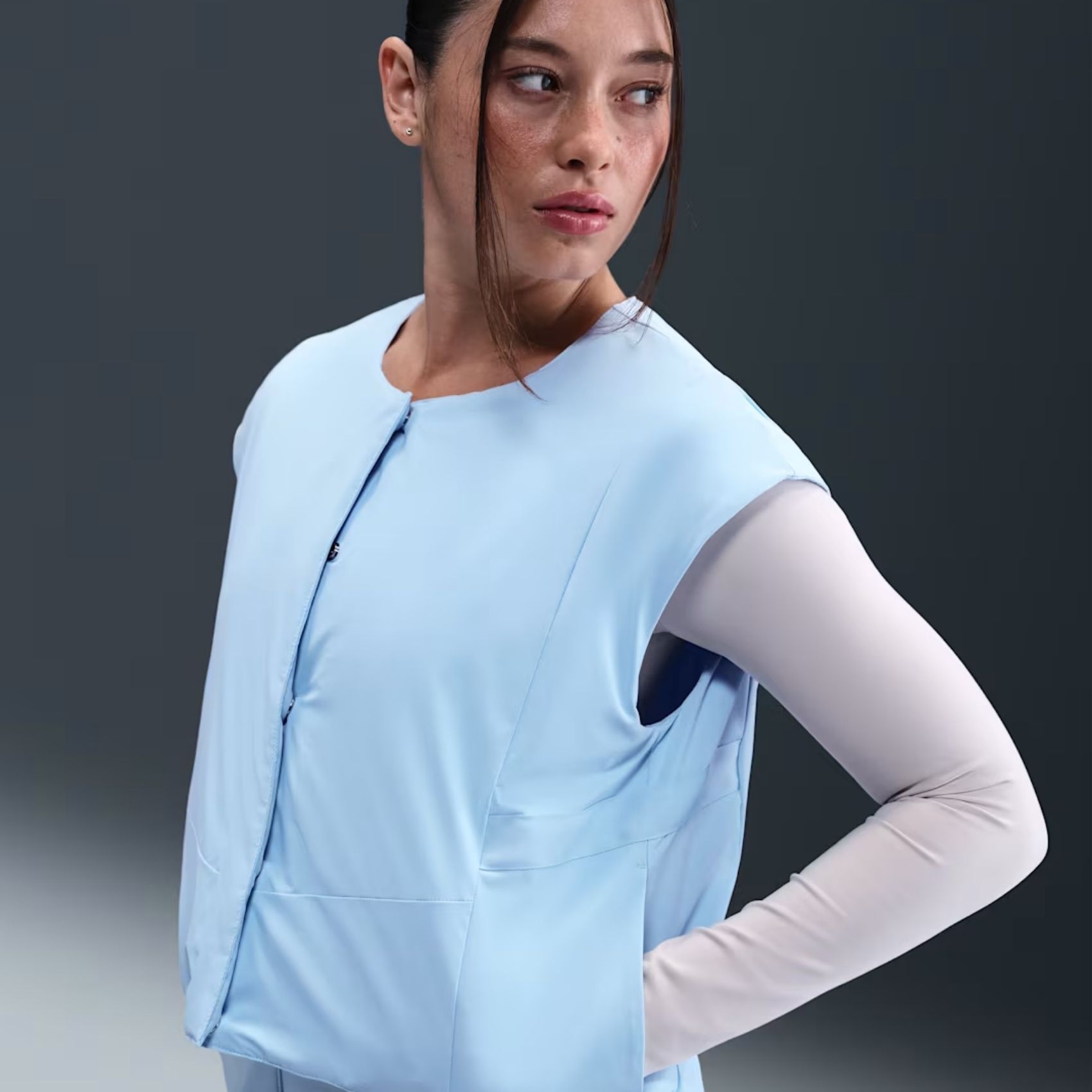 24.7 PerfectStretch Therma-FIT Woven Kadın Mavi Yelek