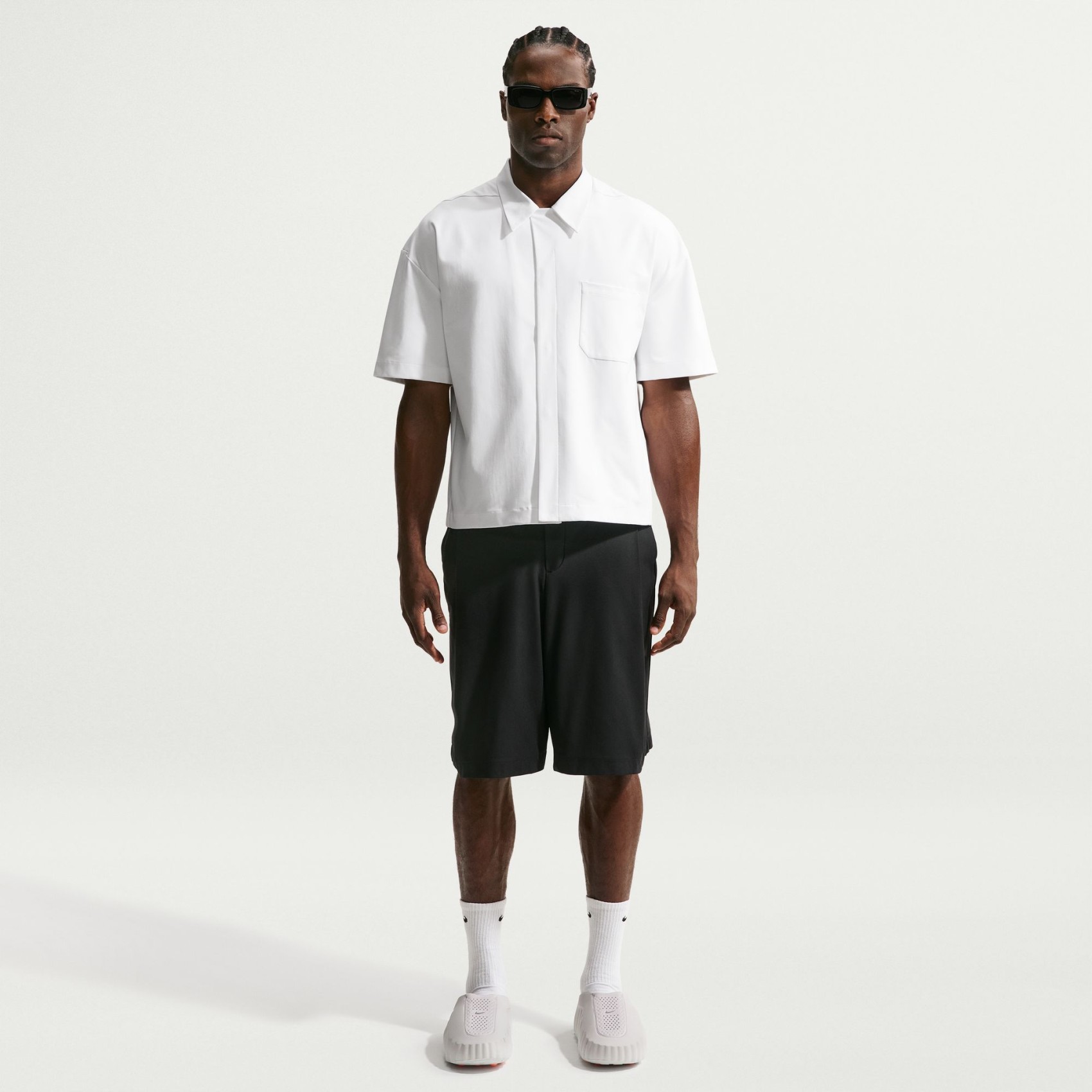 24.7 PerfectStretch UV Button-Up Ss Shirt Erkek Beyaz Gömlek
