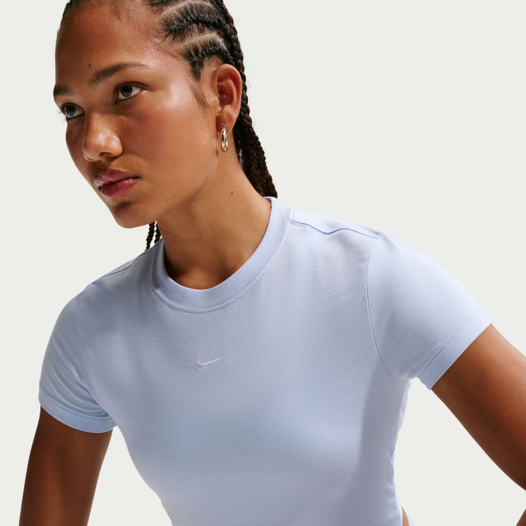 Chill Knit Crop Kadın Mavi Tişört