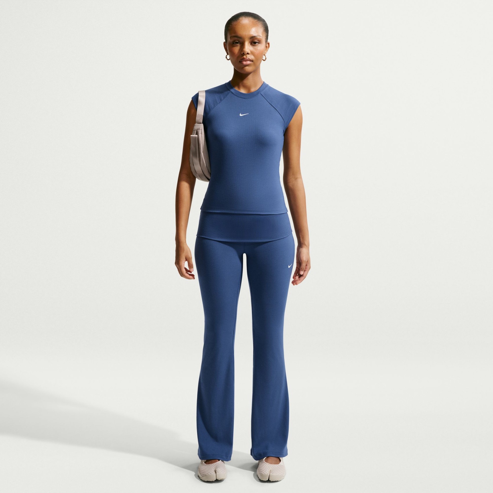 Chill Knit Rib Pant Kadın Mavi Eşofman Altı