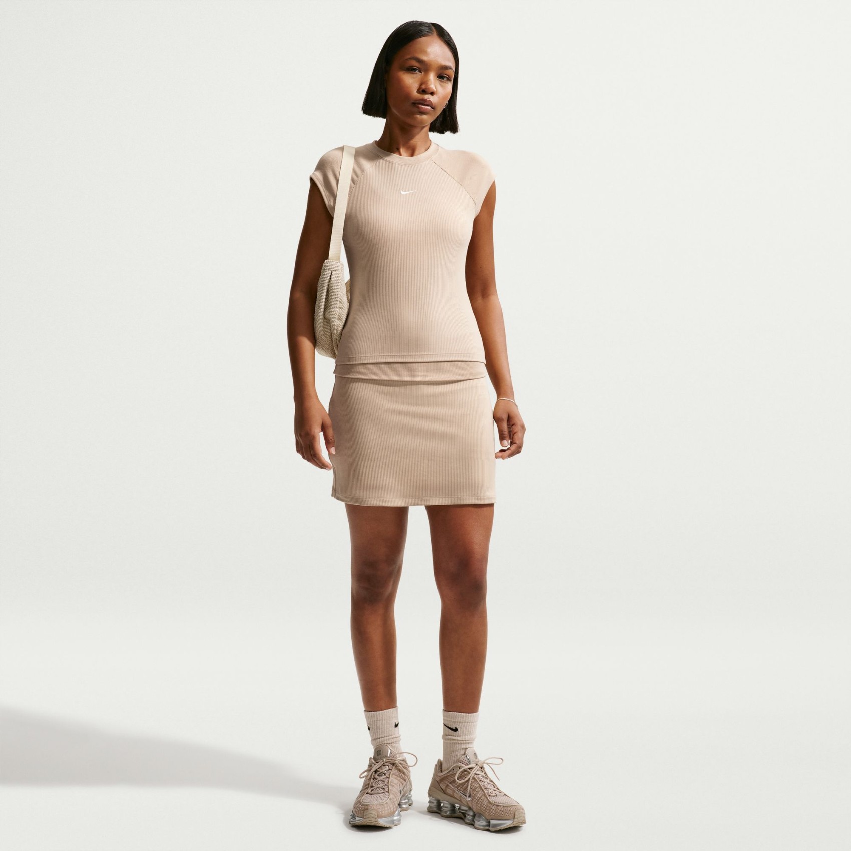 Chill Knit Rib Skirt Kadın Kahverengi Etek