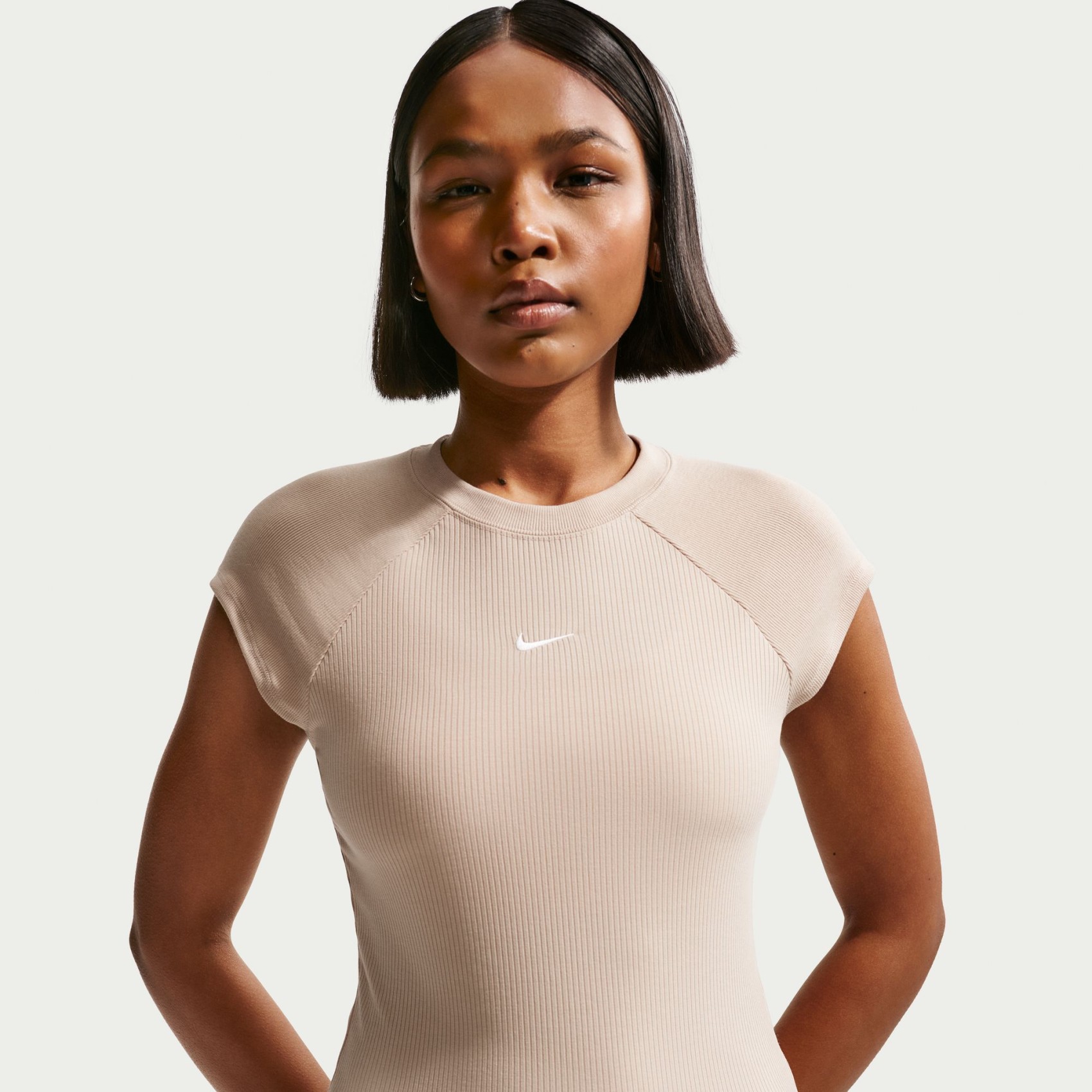 Chill Knit Rib Ss Top Kadın Kahverengi Tişört