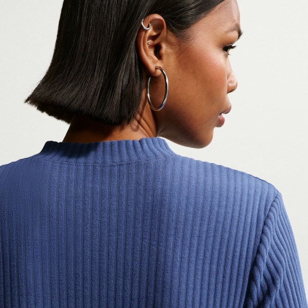 Nike Chill Knit Wide Rib Cardi Kadın Mavi Sweatshirt IF0234-461