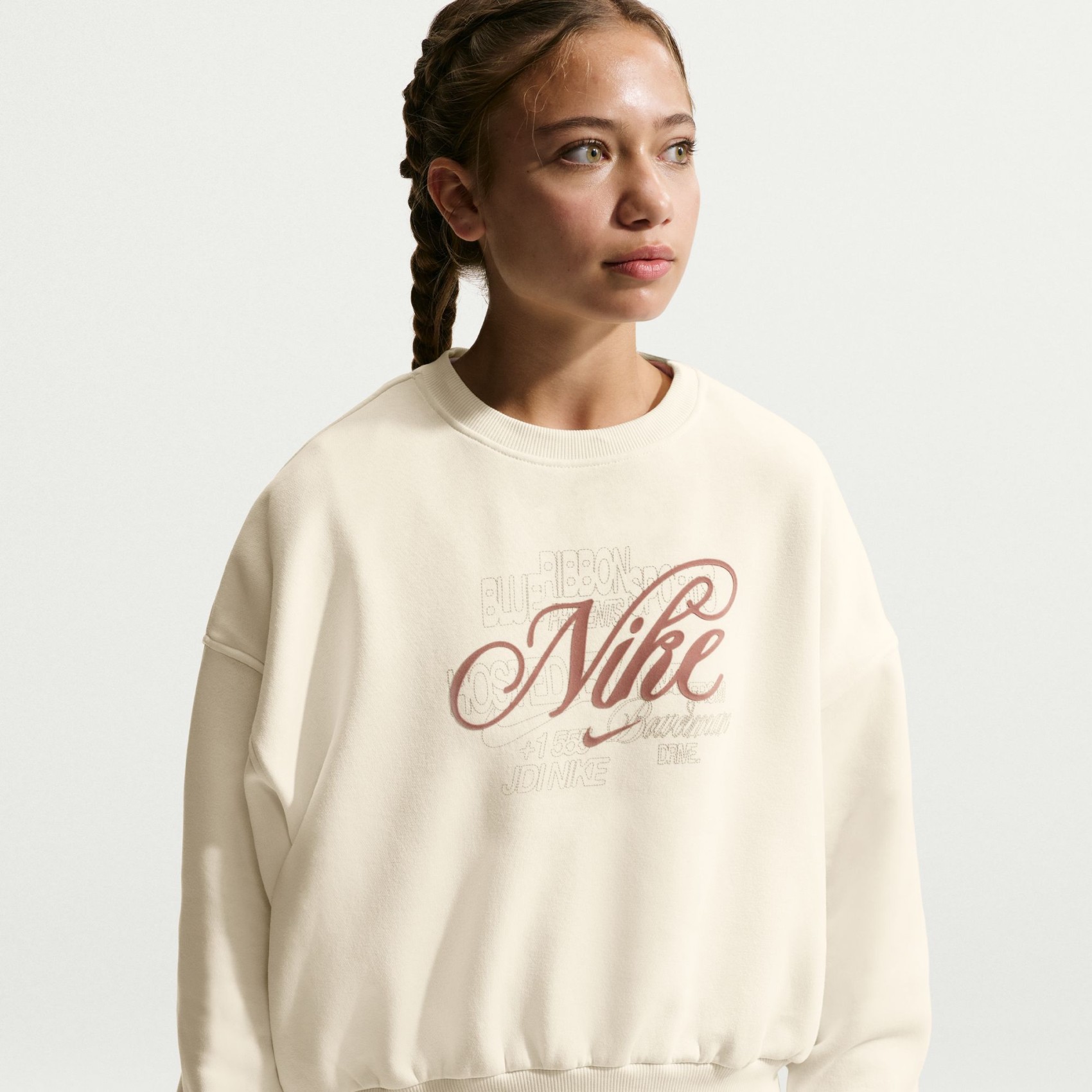 Club Fleece Boxy Crew Gfx Çocuk Sweatshirt