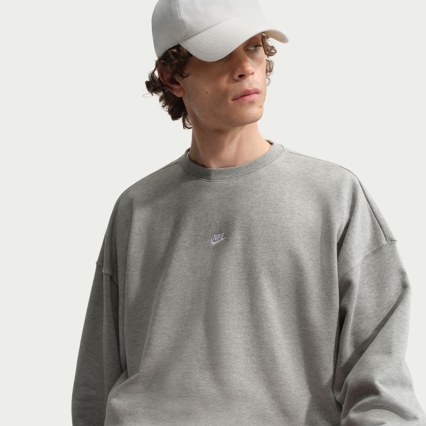 Club Ft Os Crew Erkek Gri Sweatshirt