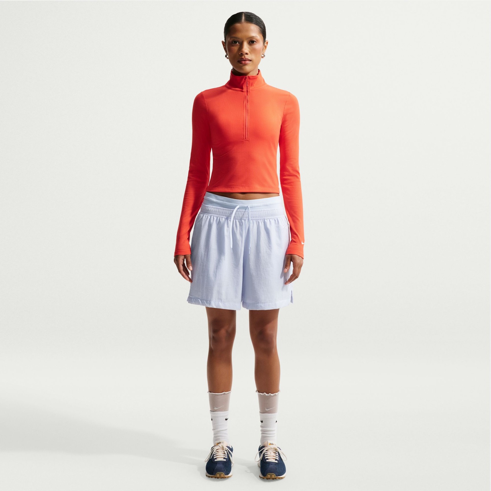 Double Waistband Short Kadın Mavi Şort