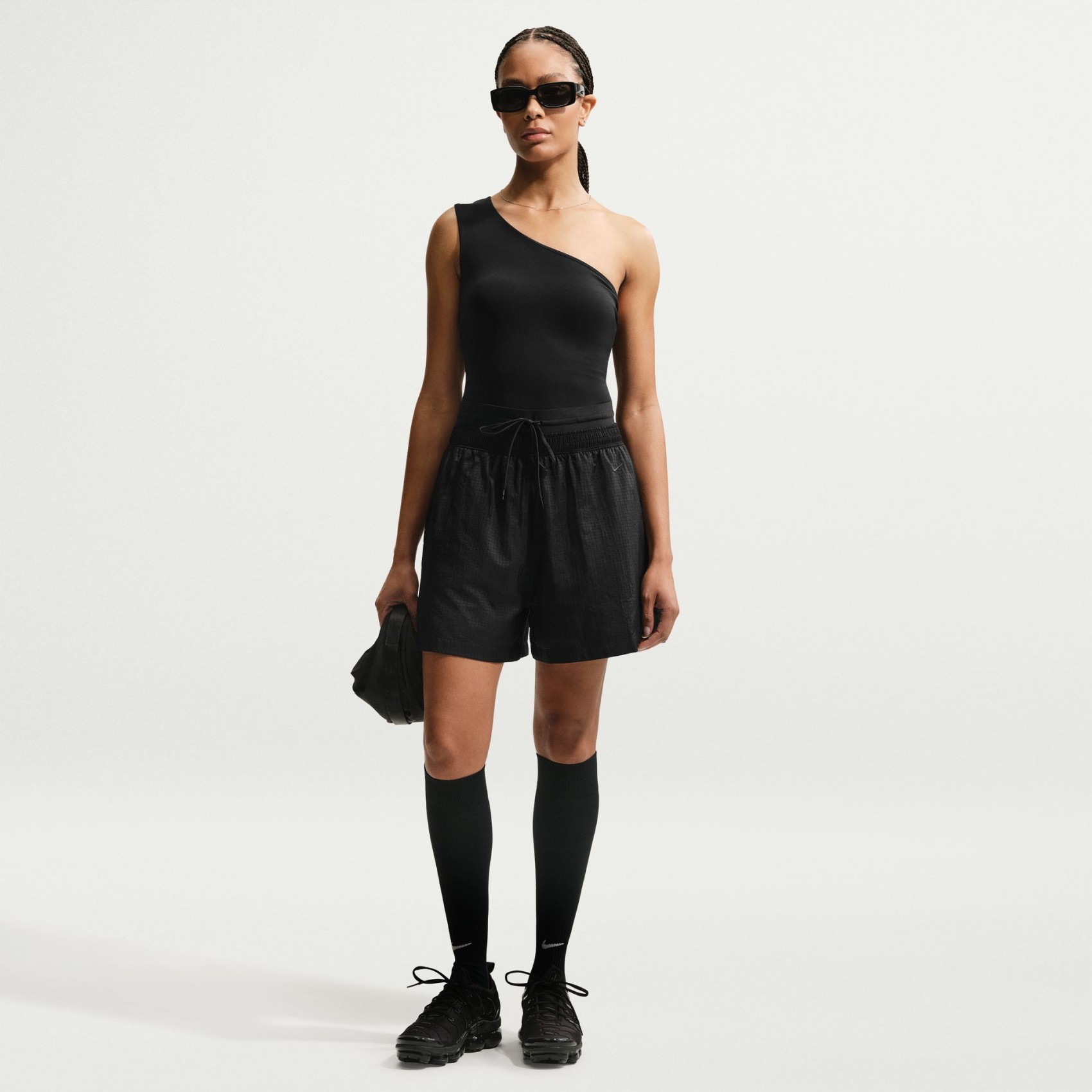 Double Waistband Short Kadın Siyah Şort
