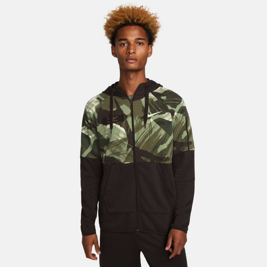 NIKE Dri Fit Fleece Hoodie Full Zip Camo Erkek Sweatshirt NIKE Dri Fit Fleece Hoodie Full Zip Camo Erkek Sweatshirt