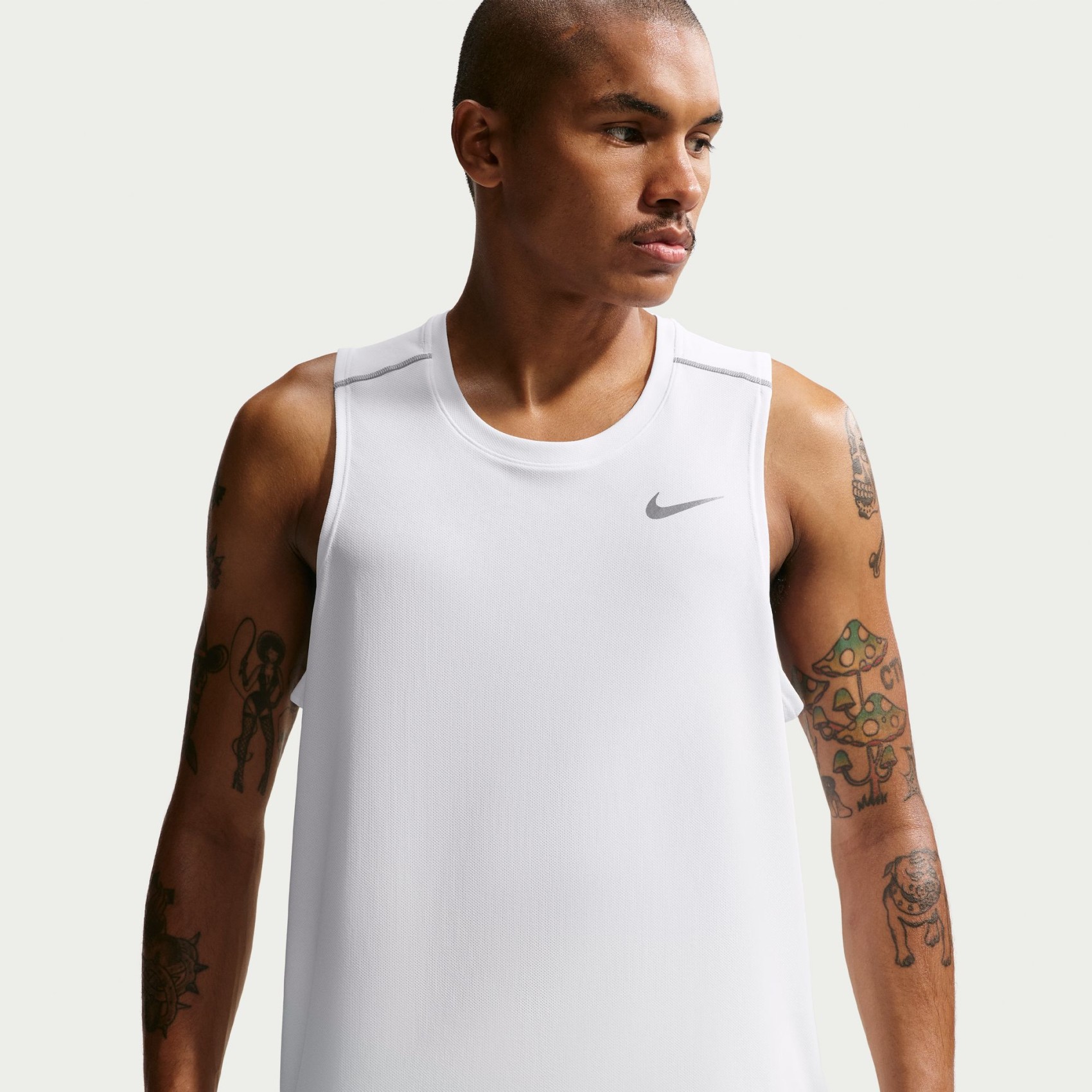 Dri-FIT Miler Tank Top Erkek Beyaz Atlet