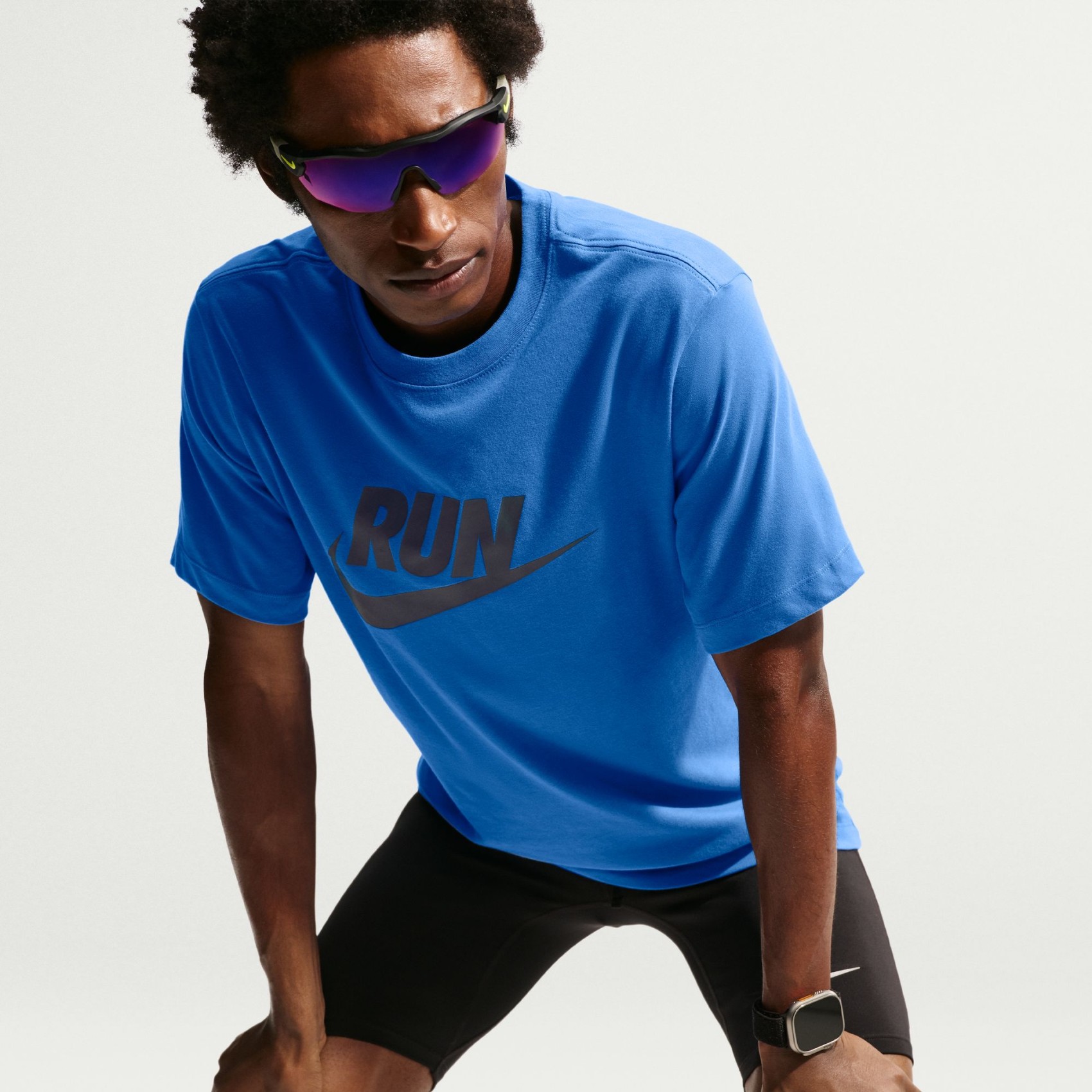 Dri-FIT Tee Run Swoosh Erkek Mavi Tişört