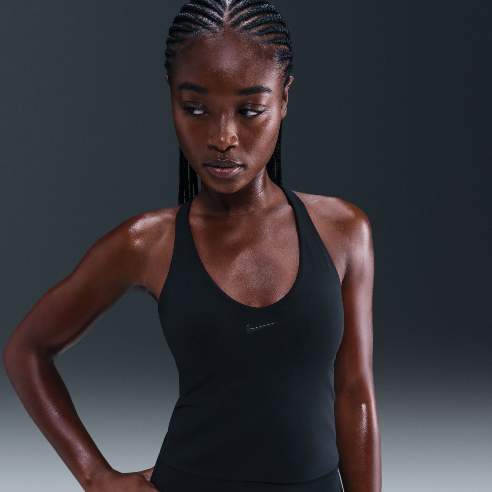 Dri-FIT Universa MS Bra Tank Pedli Kadın Siyah Atlet