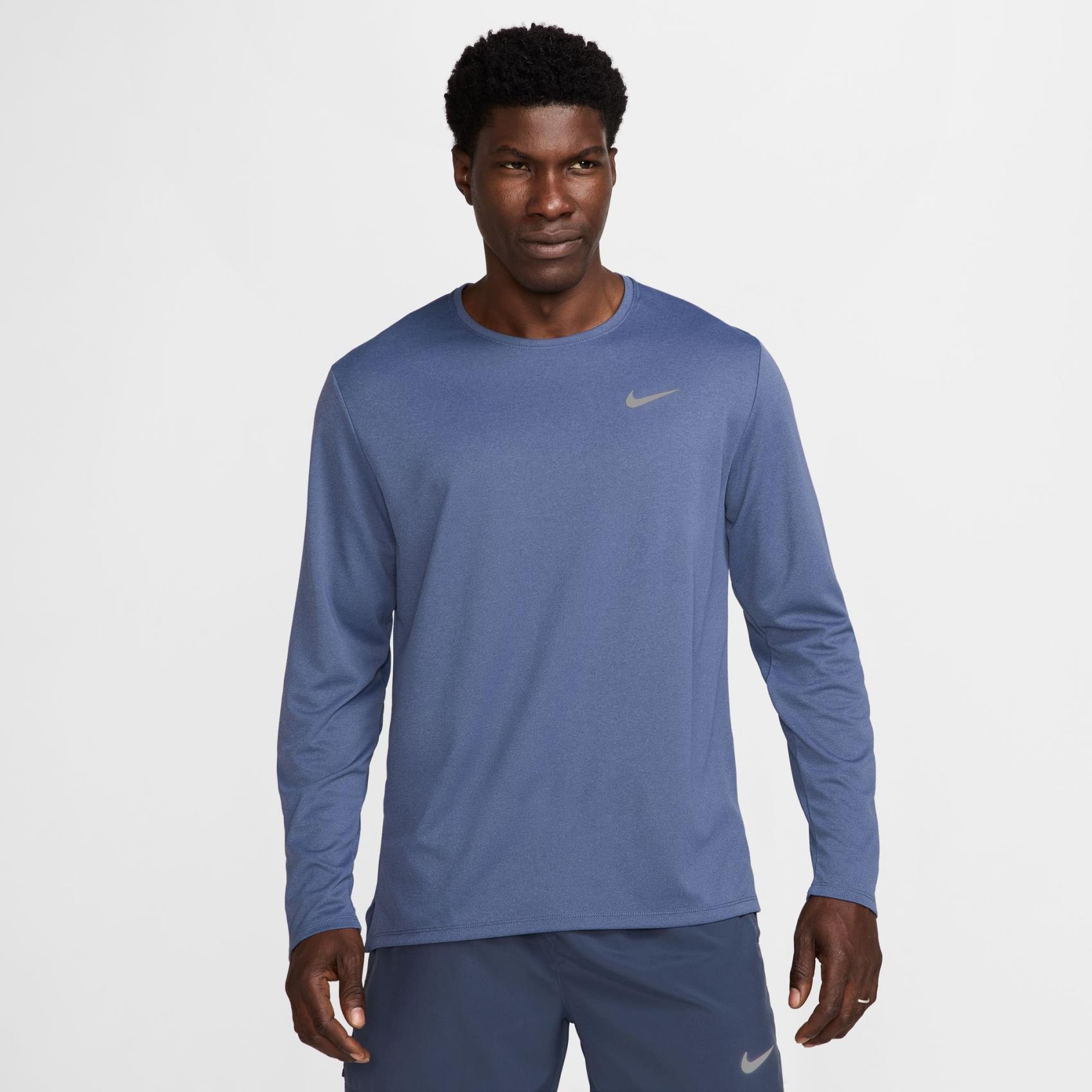 Dri-FIT UV Miler Top LS Erkek Mavi Sweatshirt