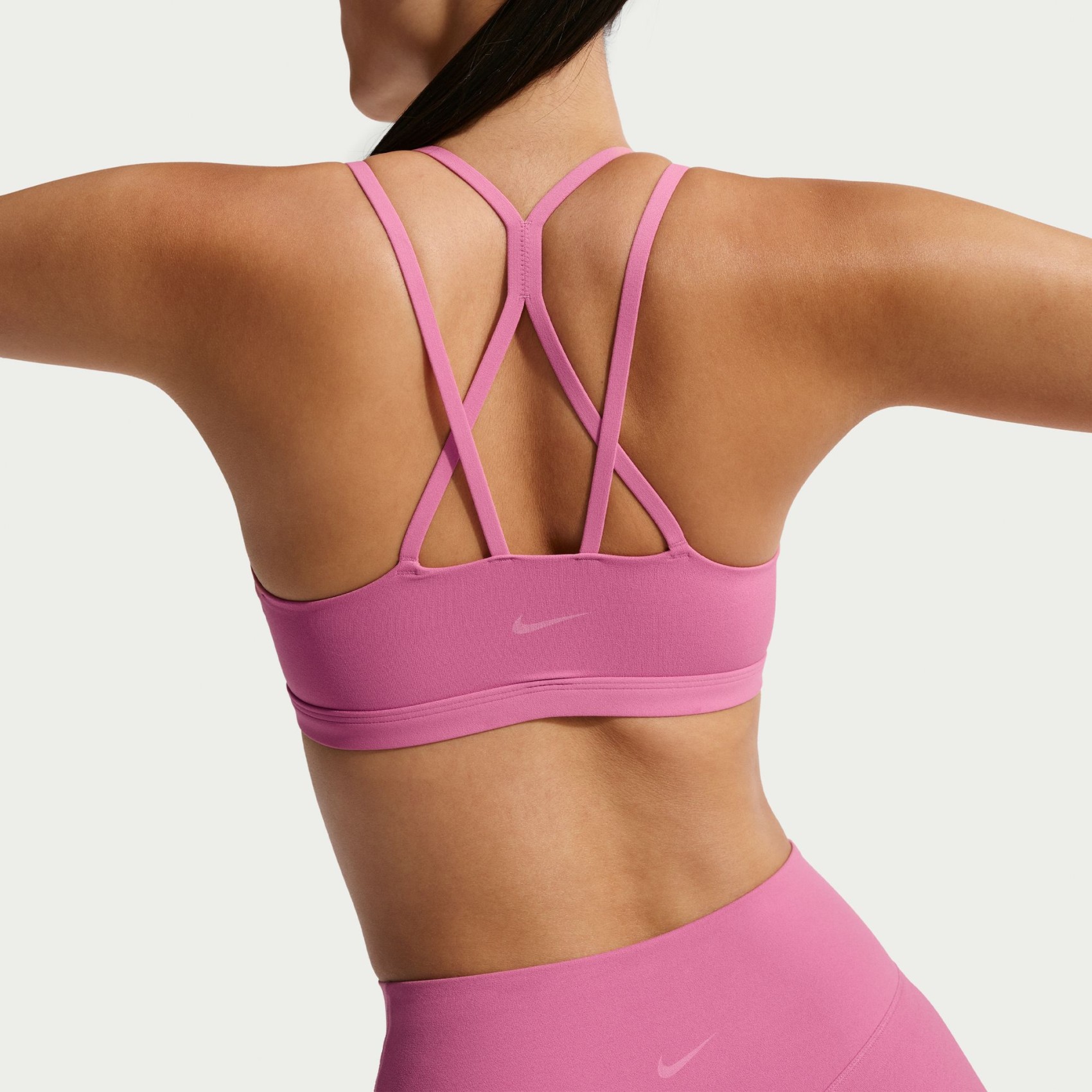 Dri-FIT Zenvy Strappy Bra Kadın Pembe Sporcu Sütyeni