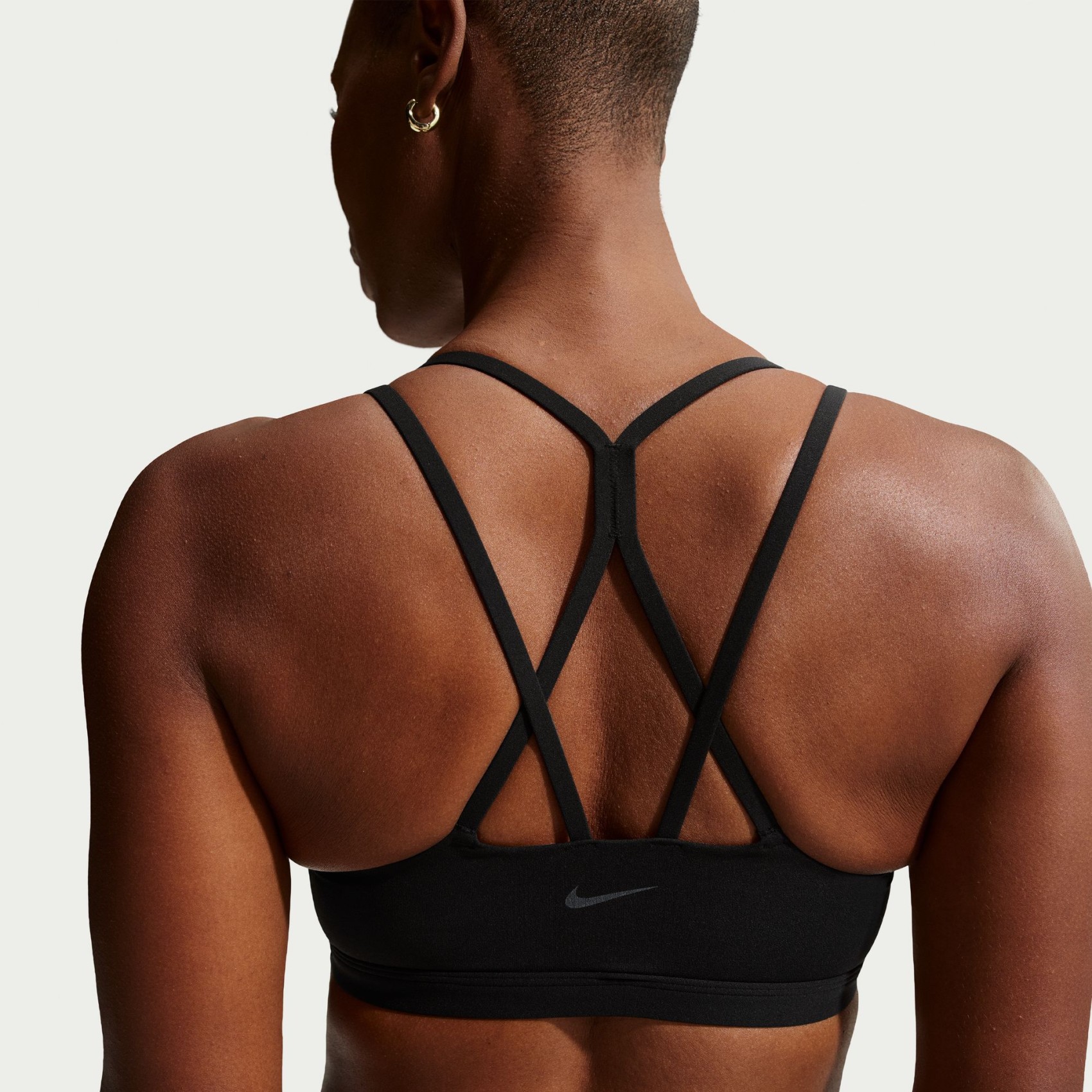 Dri-FIT Zenvy Strappy Bra Pedli Kadın Siyah Sporcu Sütyeni
