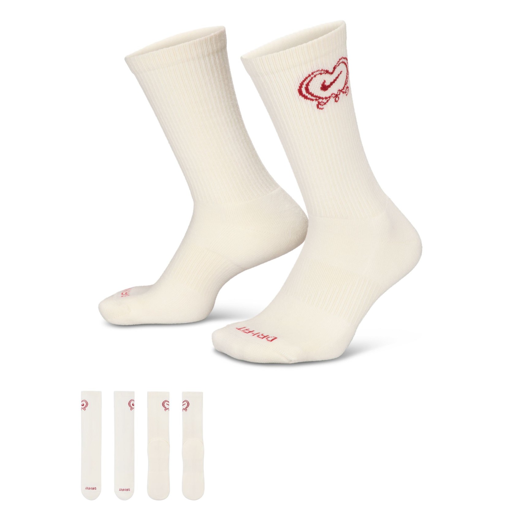 Everyday Plus Cushioned Crew Valentines Day Bej Çorap