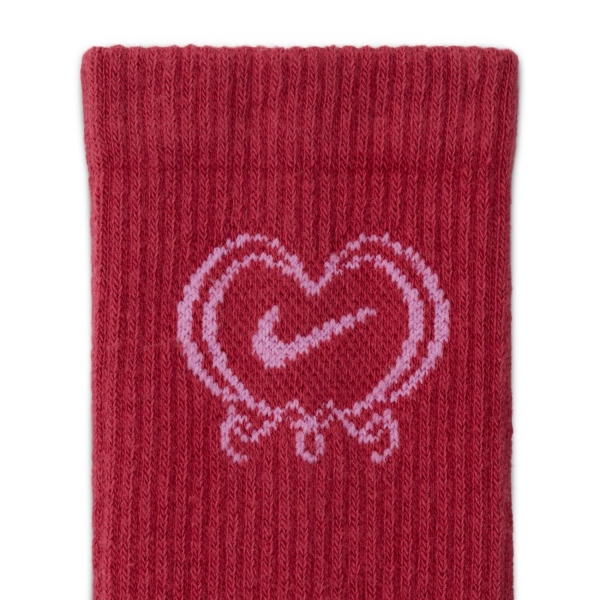 Nike Everyday Plus Cushioned Crew Valentines Day Kırmızı Çorap