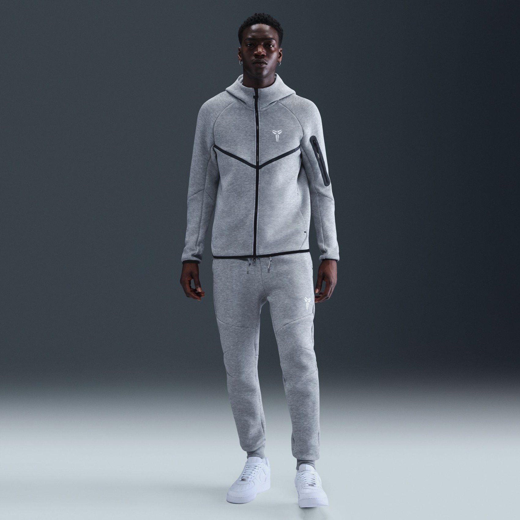 Kobe Tech Fleece Wr Fz Erkek Gri Sweatshirt
