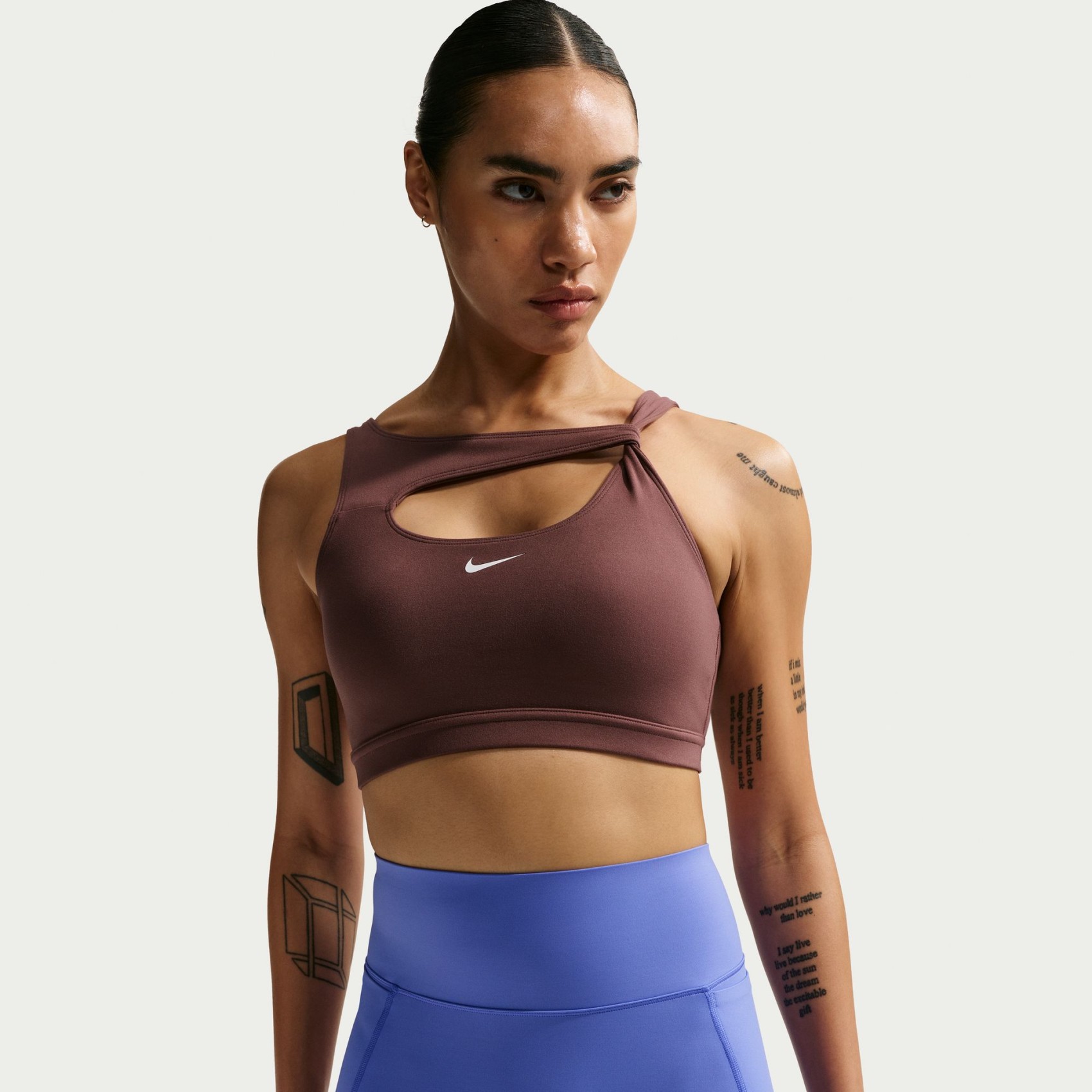 Nike One Bra Capsule Pedli Kadın Kahverengi Sporcu Sütyeni