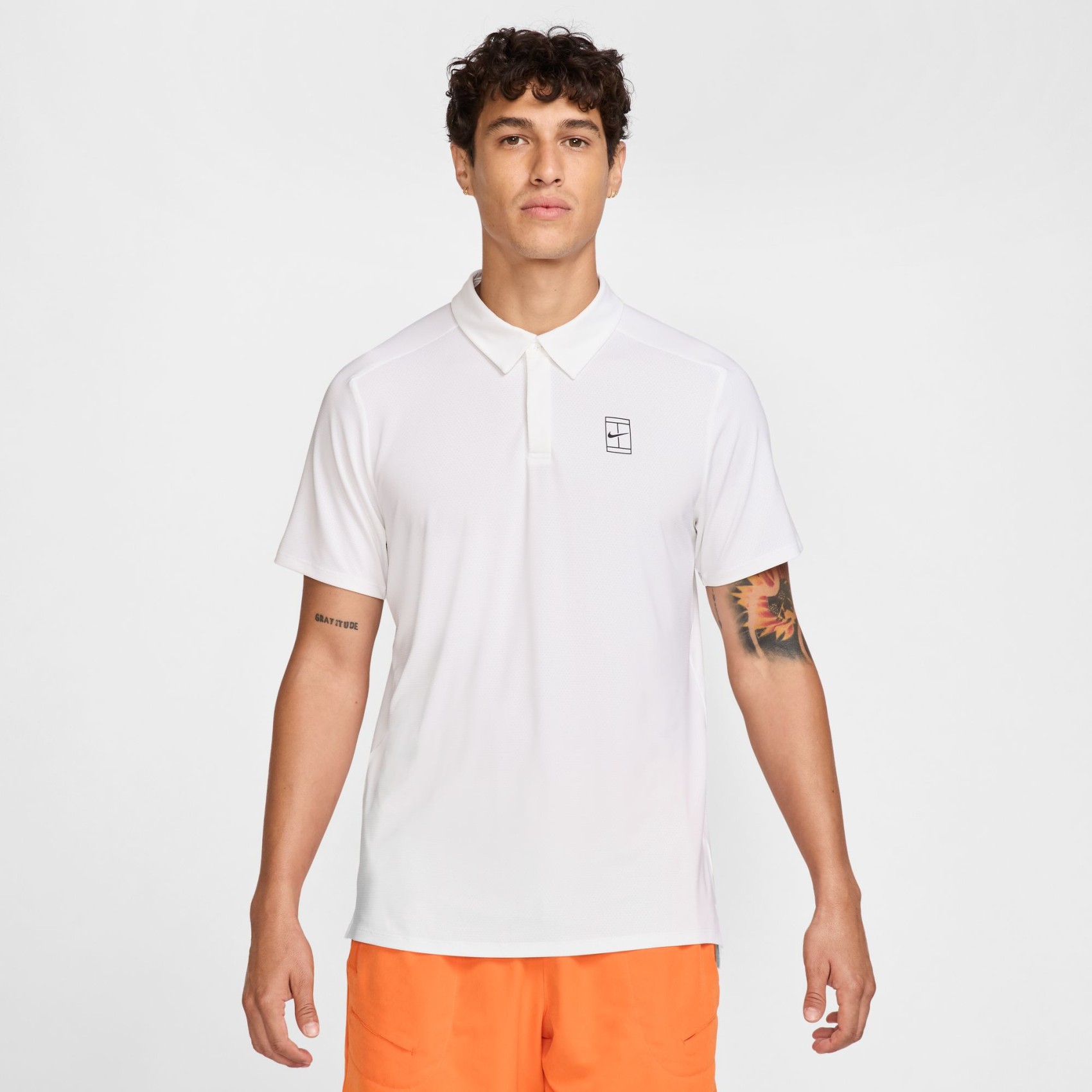 NikeCourt Dri-FIT Advantage Polo Erkek Beyaz Tişört