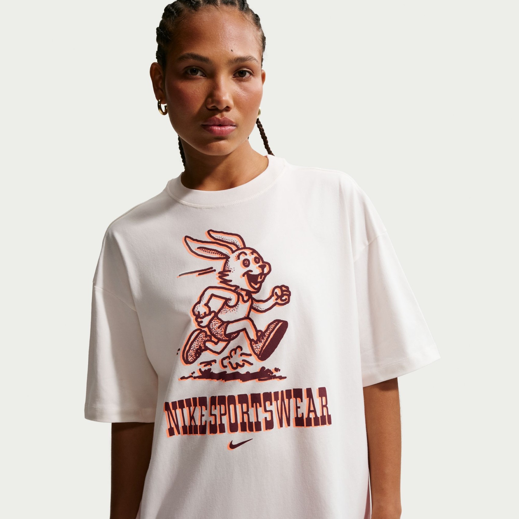 Nsw Classic Os Tee Kadın Bej Tişört
