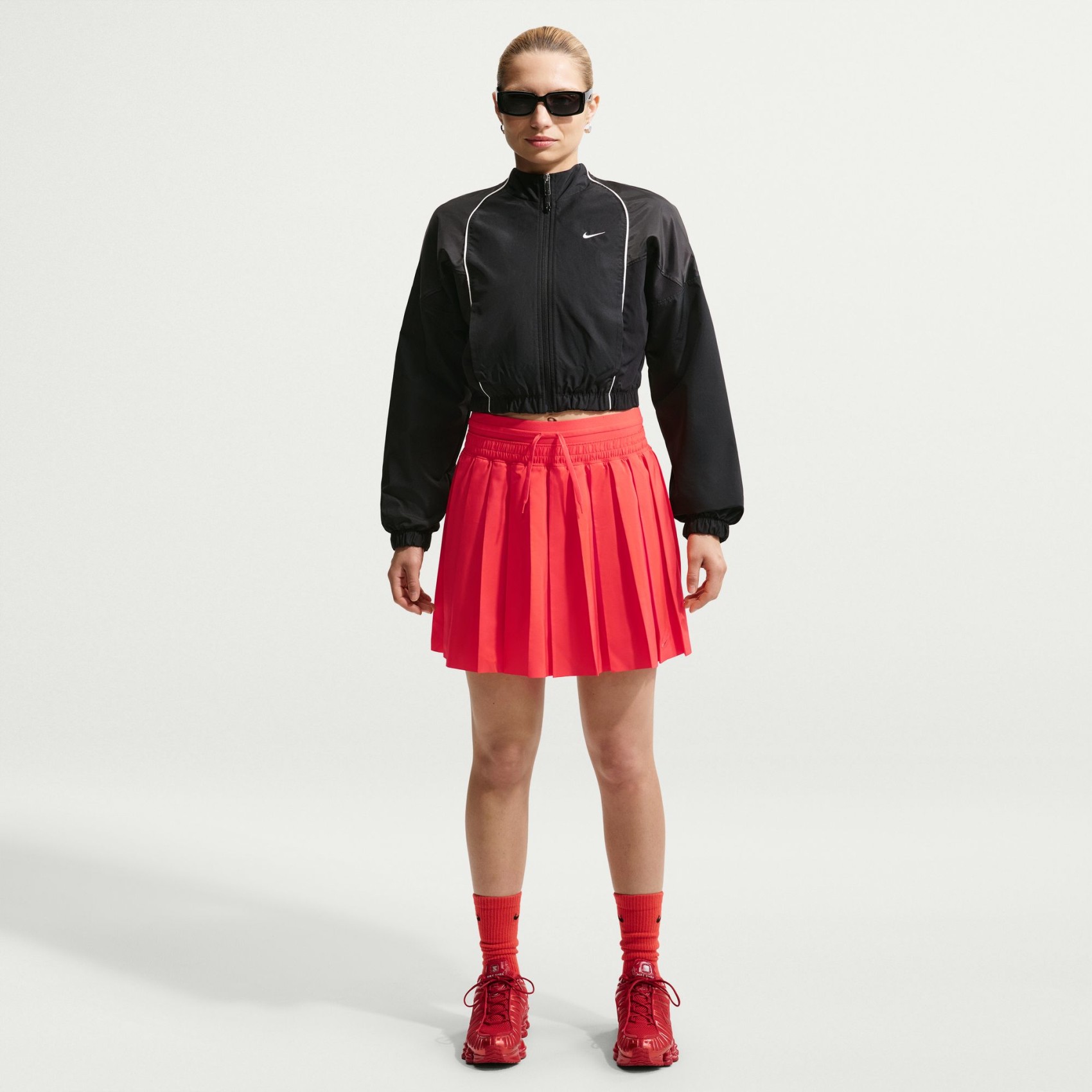 Nsw Knife Pleated Skirt Kadın Kırmızı Etek