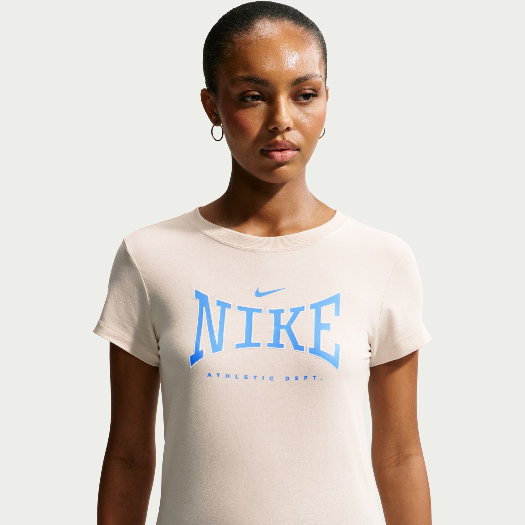 Nsw Mod Crop Athletic League Tee Kadın Bej Tişört