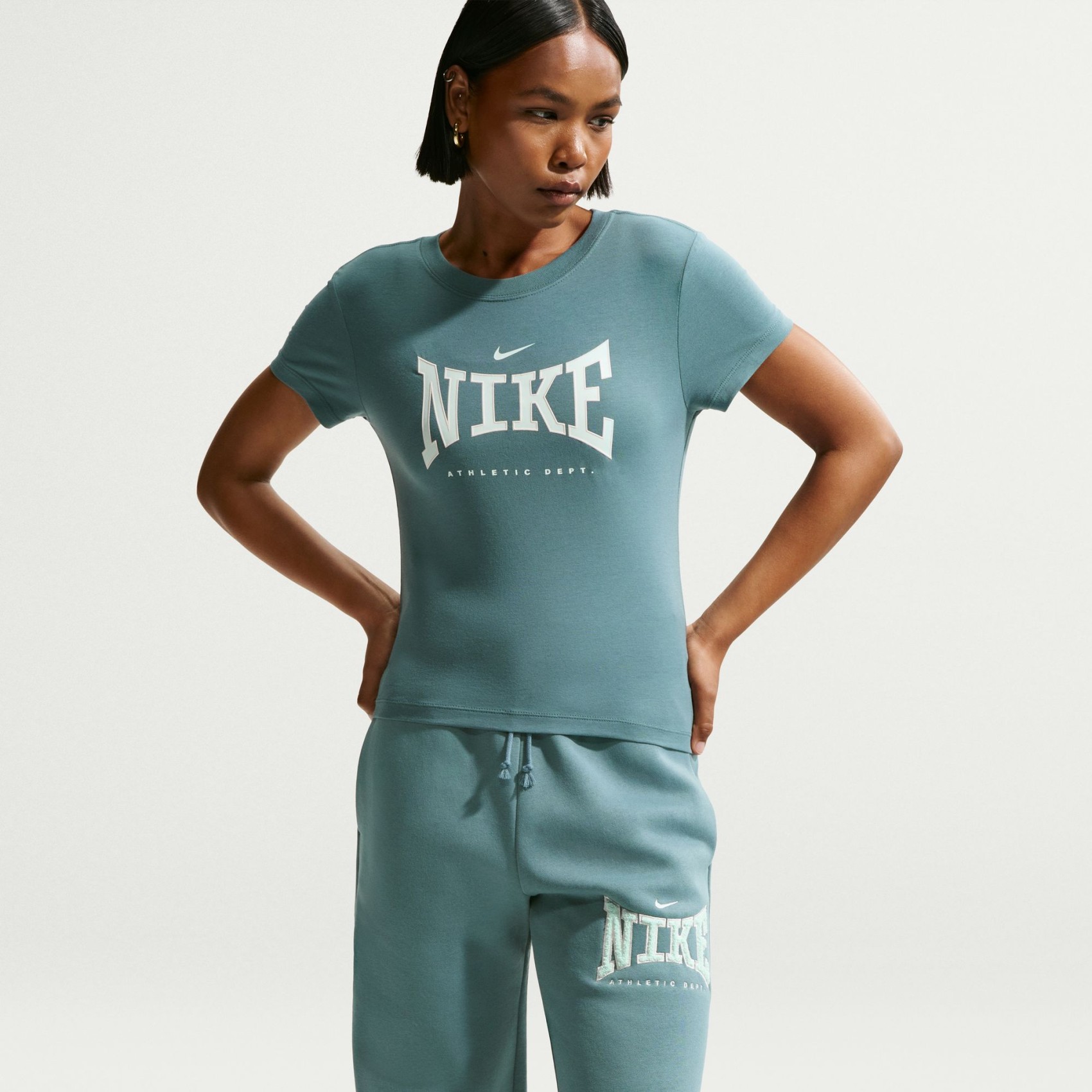 Nsw Mod Crop Athletic League Tee Kadın Yeşil Tişört