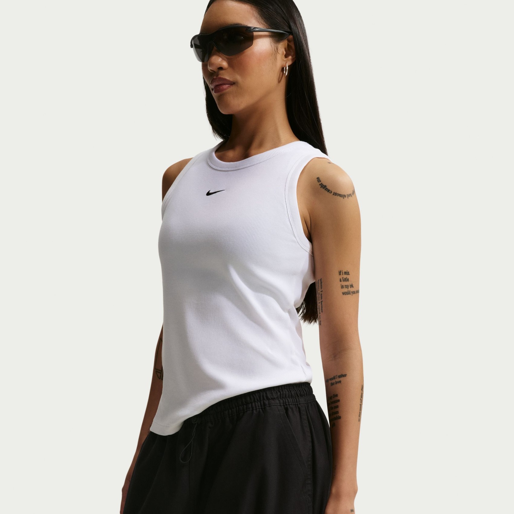 Nsw Rib Tight Tank Kadın Beyaz Atlet