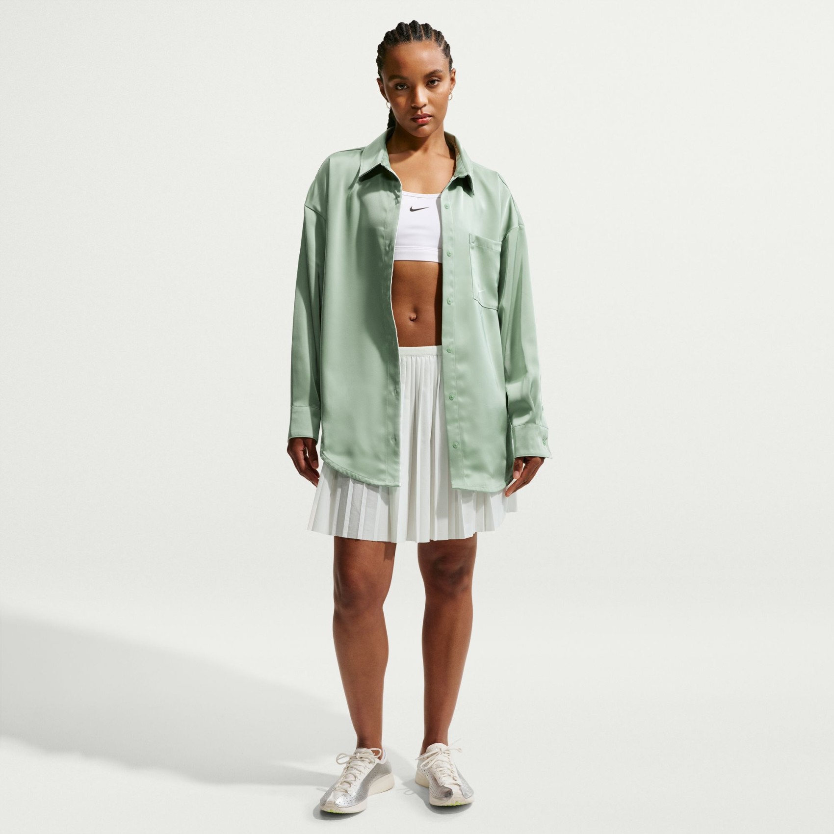 Offline Woven Satin Ls Top Kadın Sweatshirt