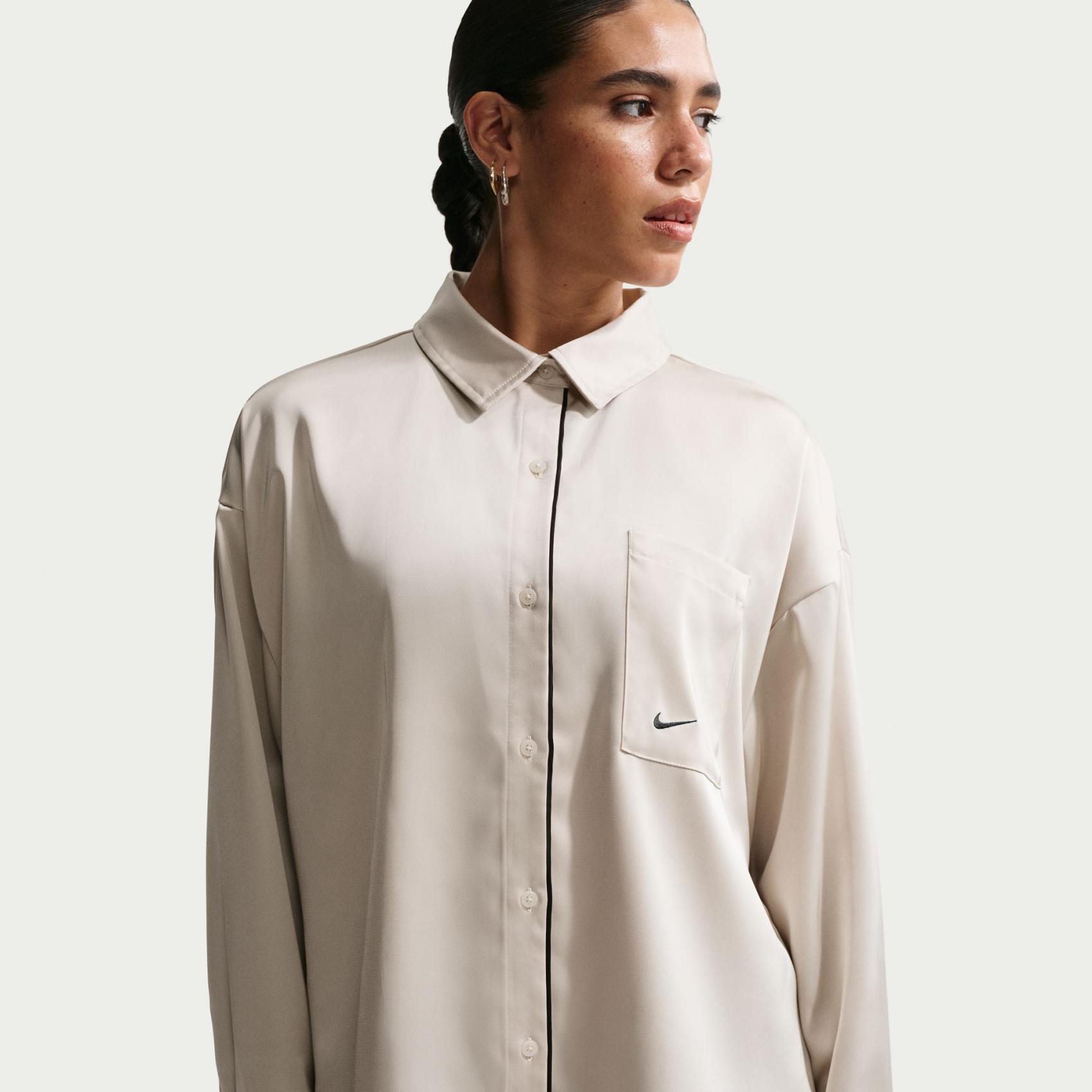 Offline Woven Satin Ls Top Kadın Sweatshirt