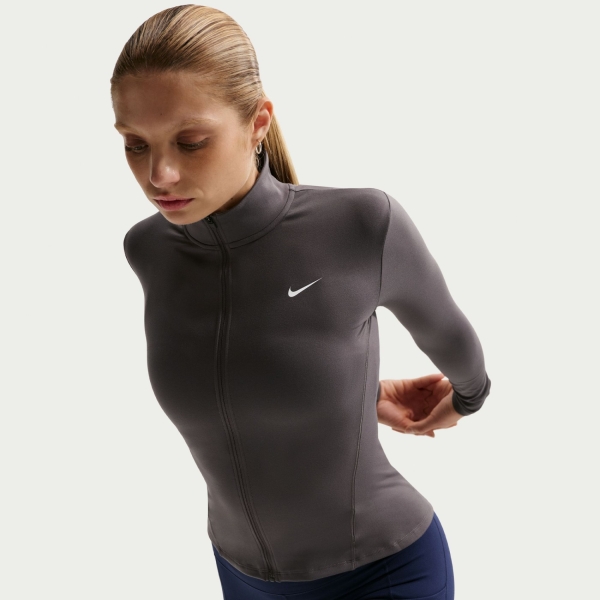 Nike One Dri-FIT Fz Fitted Jacket Kadın Gri Sweatshirt IM7046-036